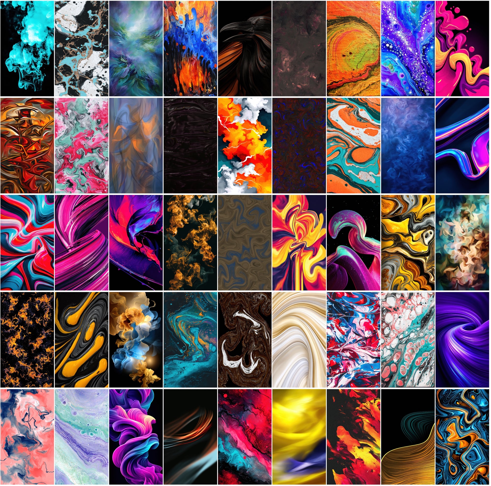 550 Abstract Dark Liquid Paint Backgrounds Bundle | Swirling Fluid Art