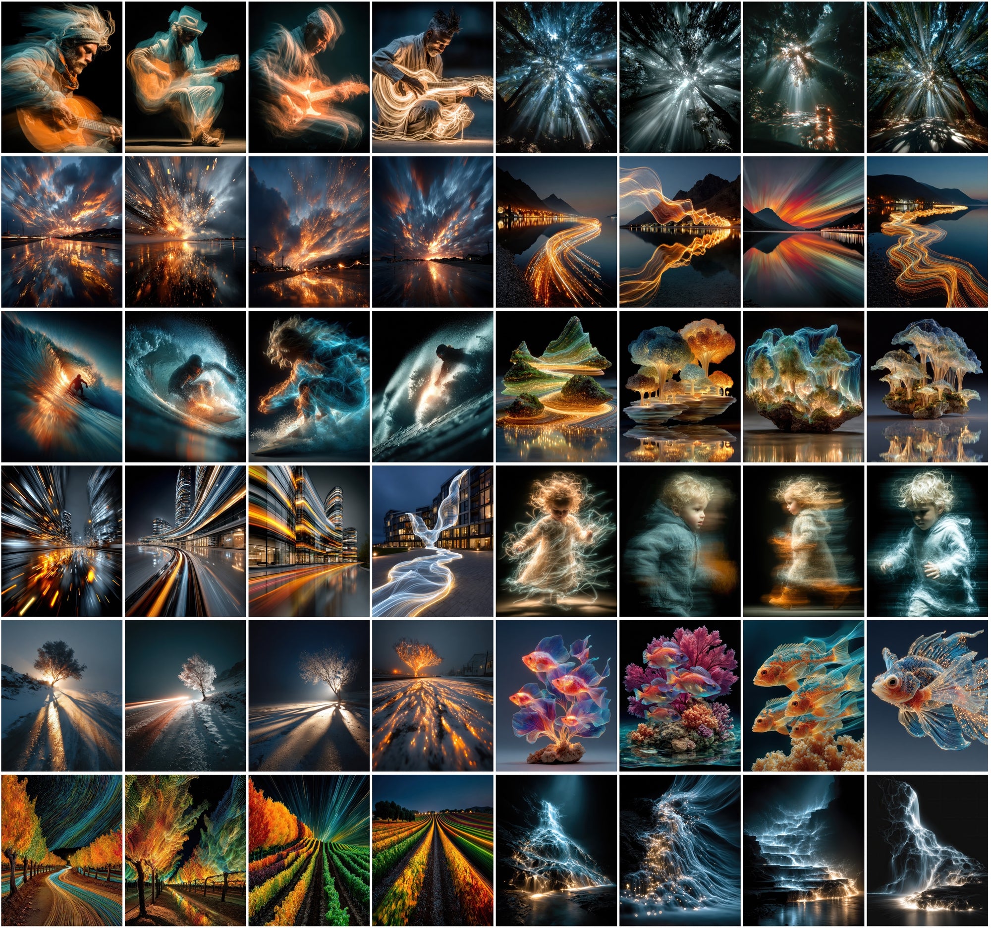 520 Light Trail Images – High-Speed Motion Blur Photography with Black Background