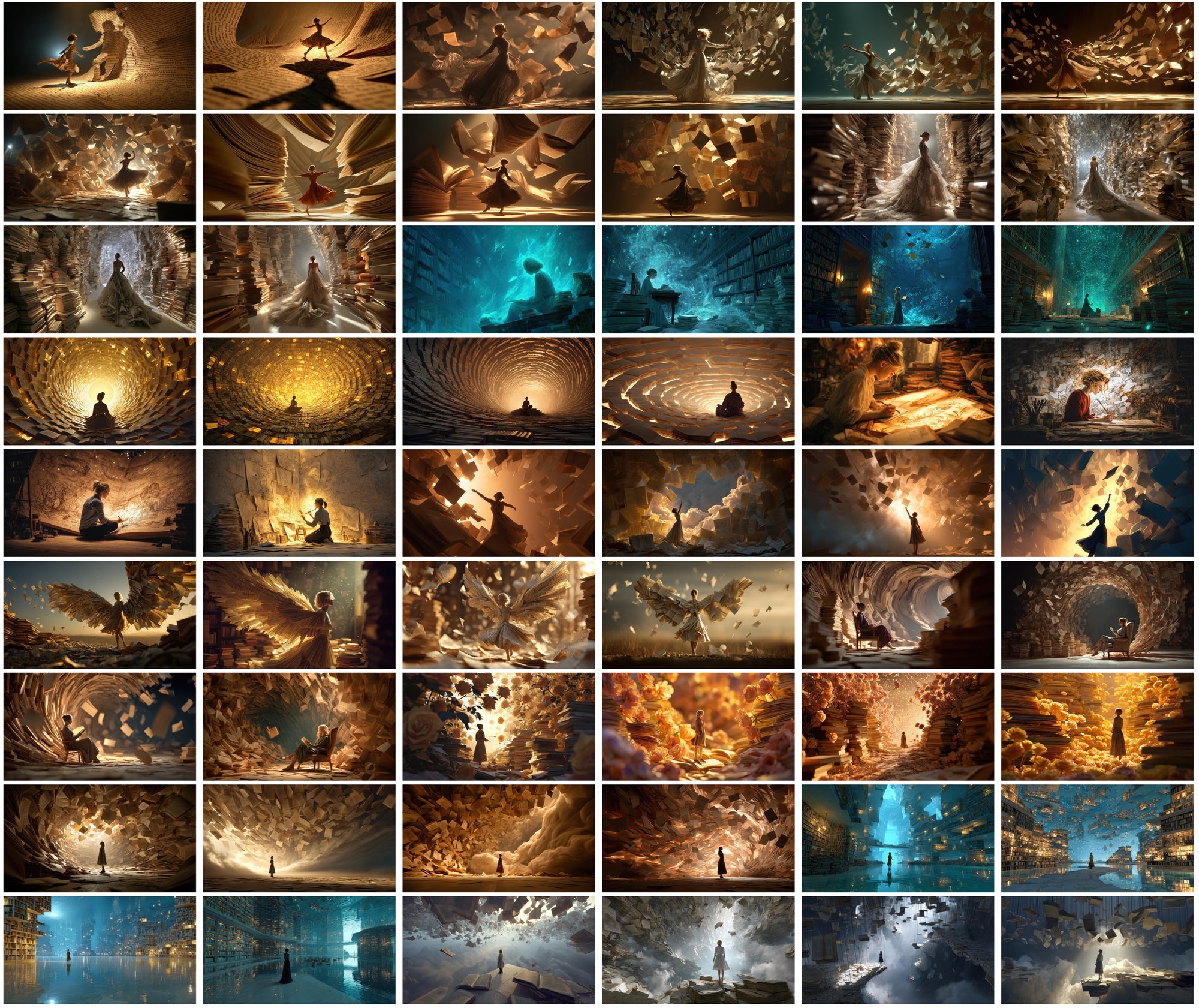 610 Surreal Book-Themed Art Images | Magical Realism Digital Backgrounds