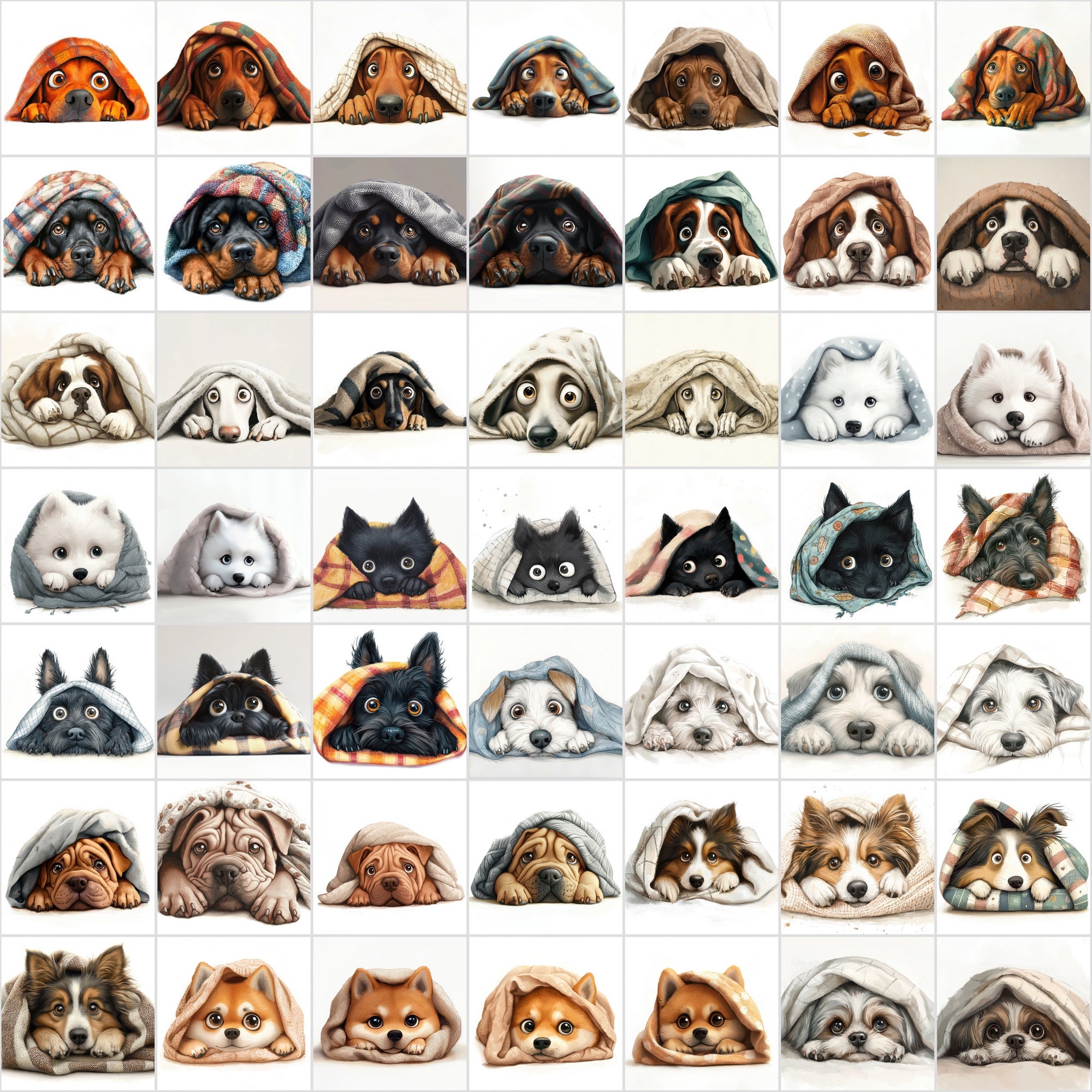 570 Dog Images Hiding Under Blankets
