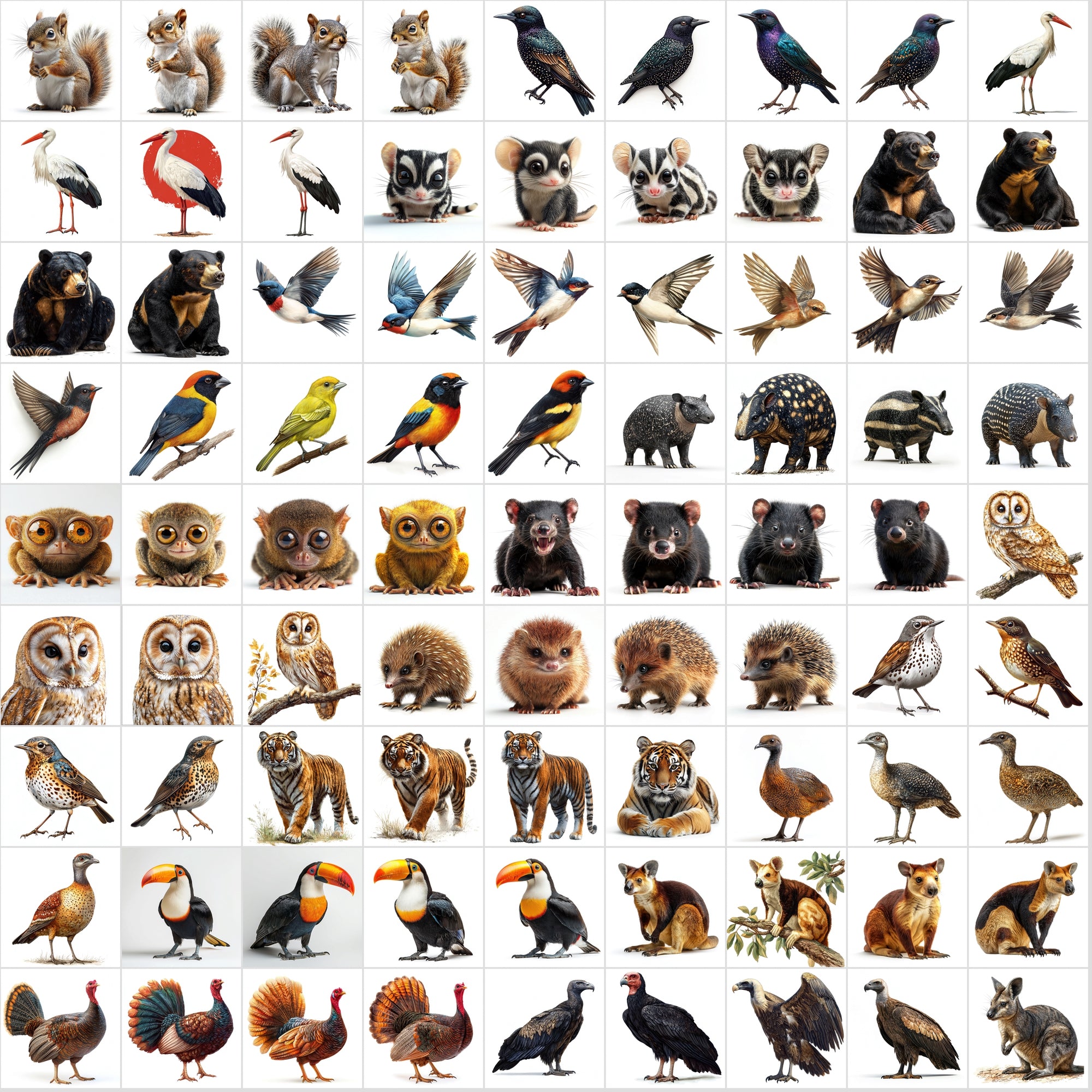 850 Animal Images – High-Resolution JPGs | Isolated on White