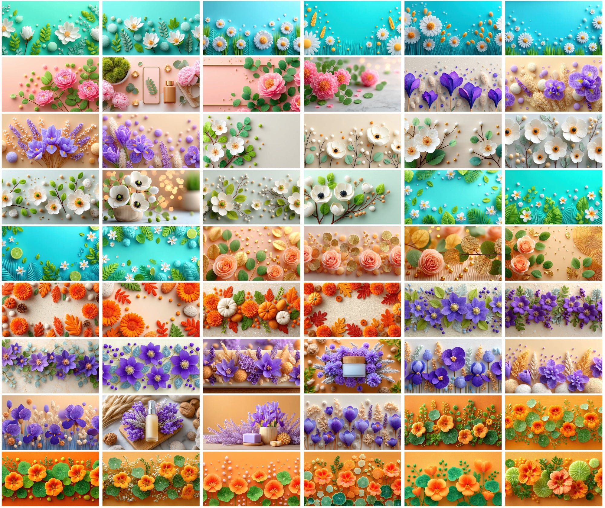 610 Floral Hero Images — 6552×3672 JPG Backgrounds with Commercial License