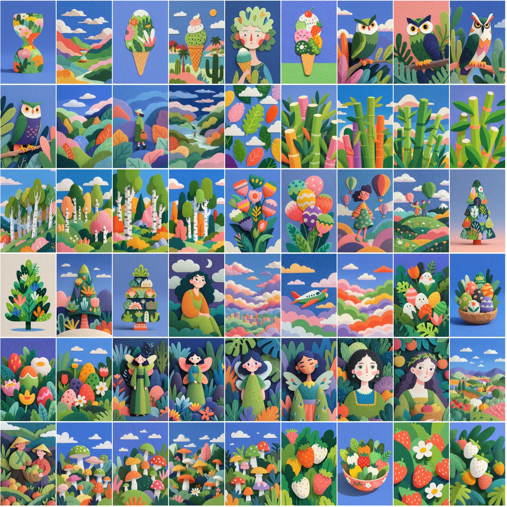 640 Paper Cut Illustrations | High-Resolution JPG Clipart with Commercial License