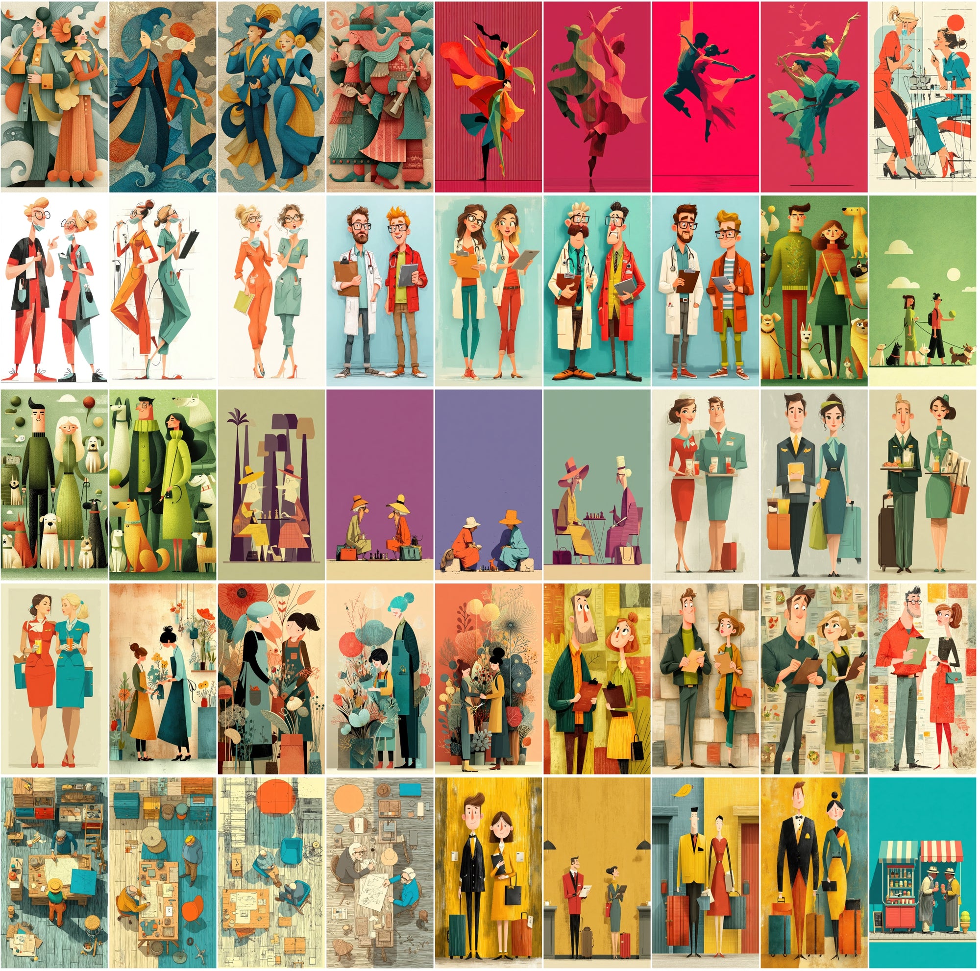 555 Flat Style Illustrations Bundle | High-Res JPGs with Commercial License
