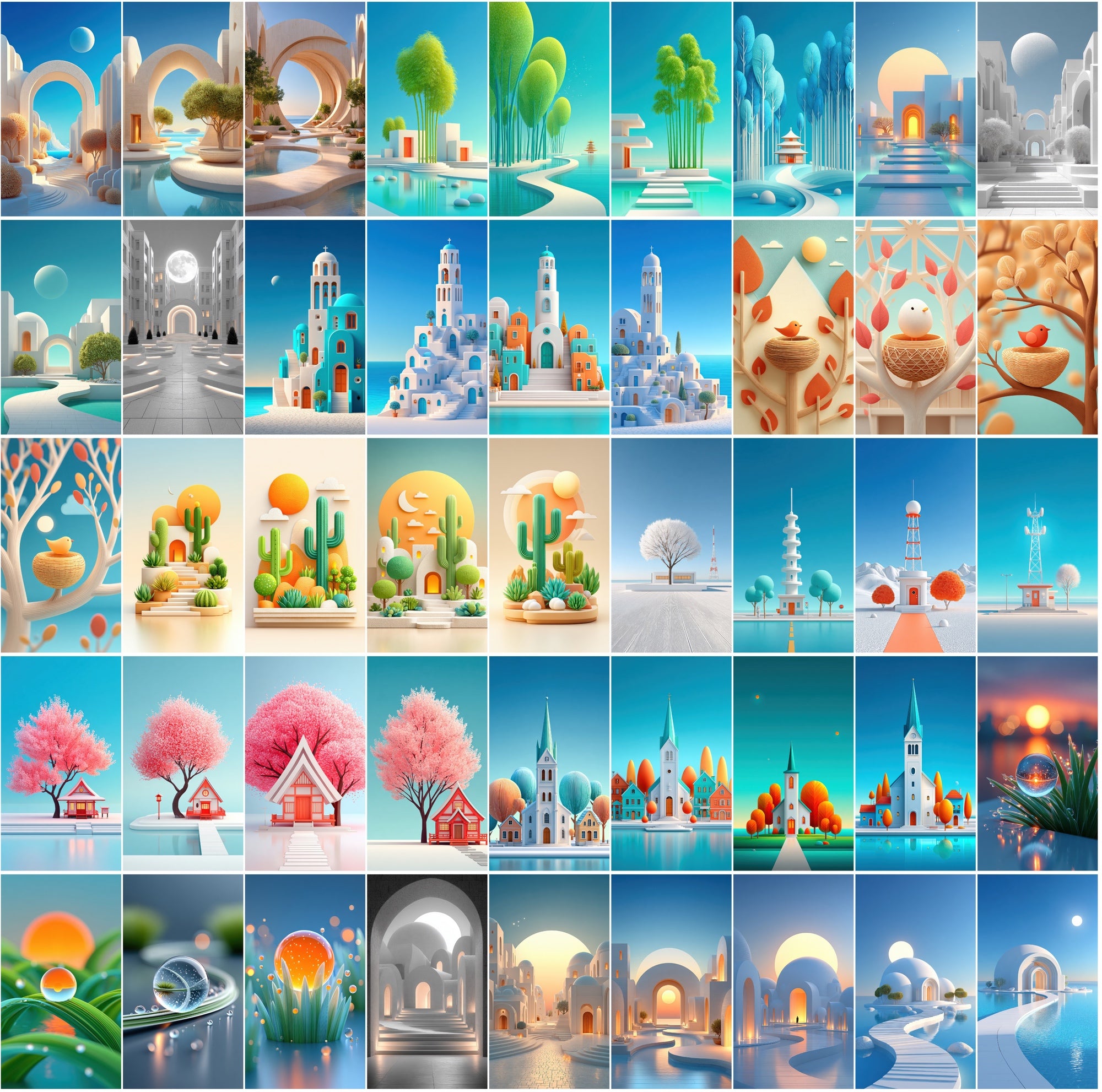 623 Minimalist Architecture & Zen Landscapes – High-Res JPG Art Collection
