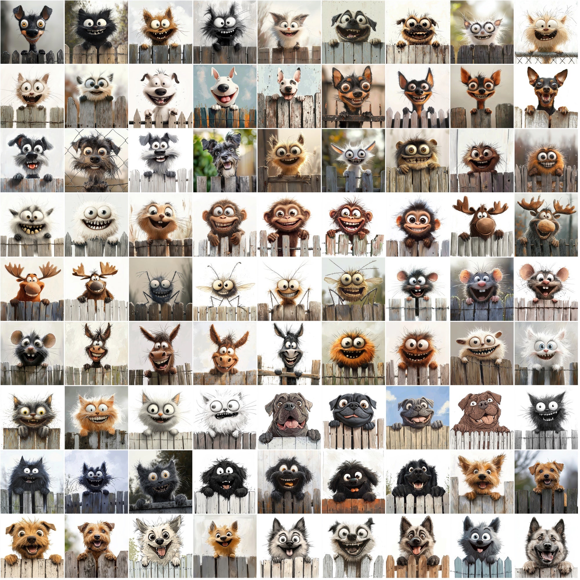 1130 Funny Animals Over the Fence
