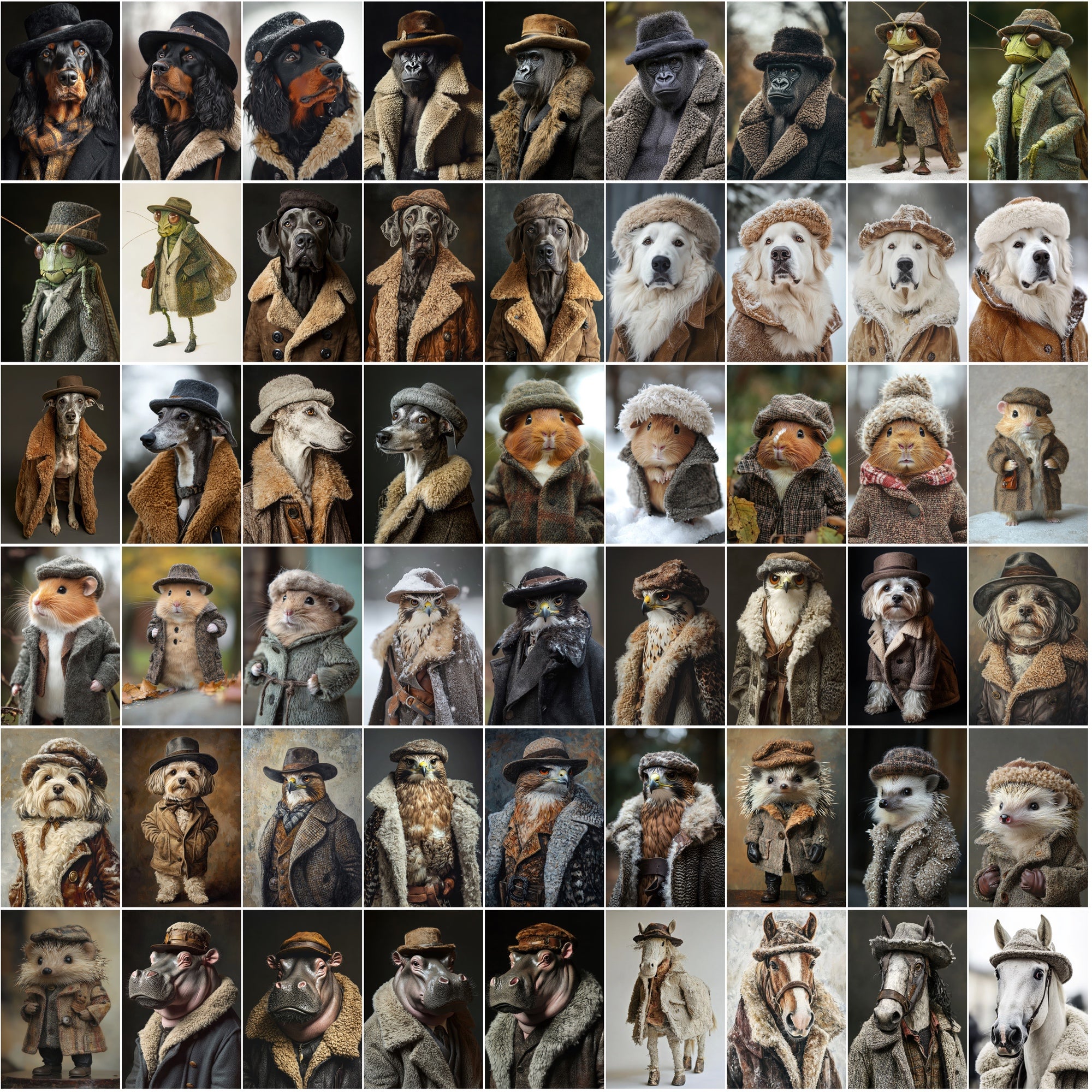 1050 Animal Images with Sheepskin Jackets - Dogs, Cats & More