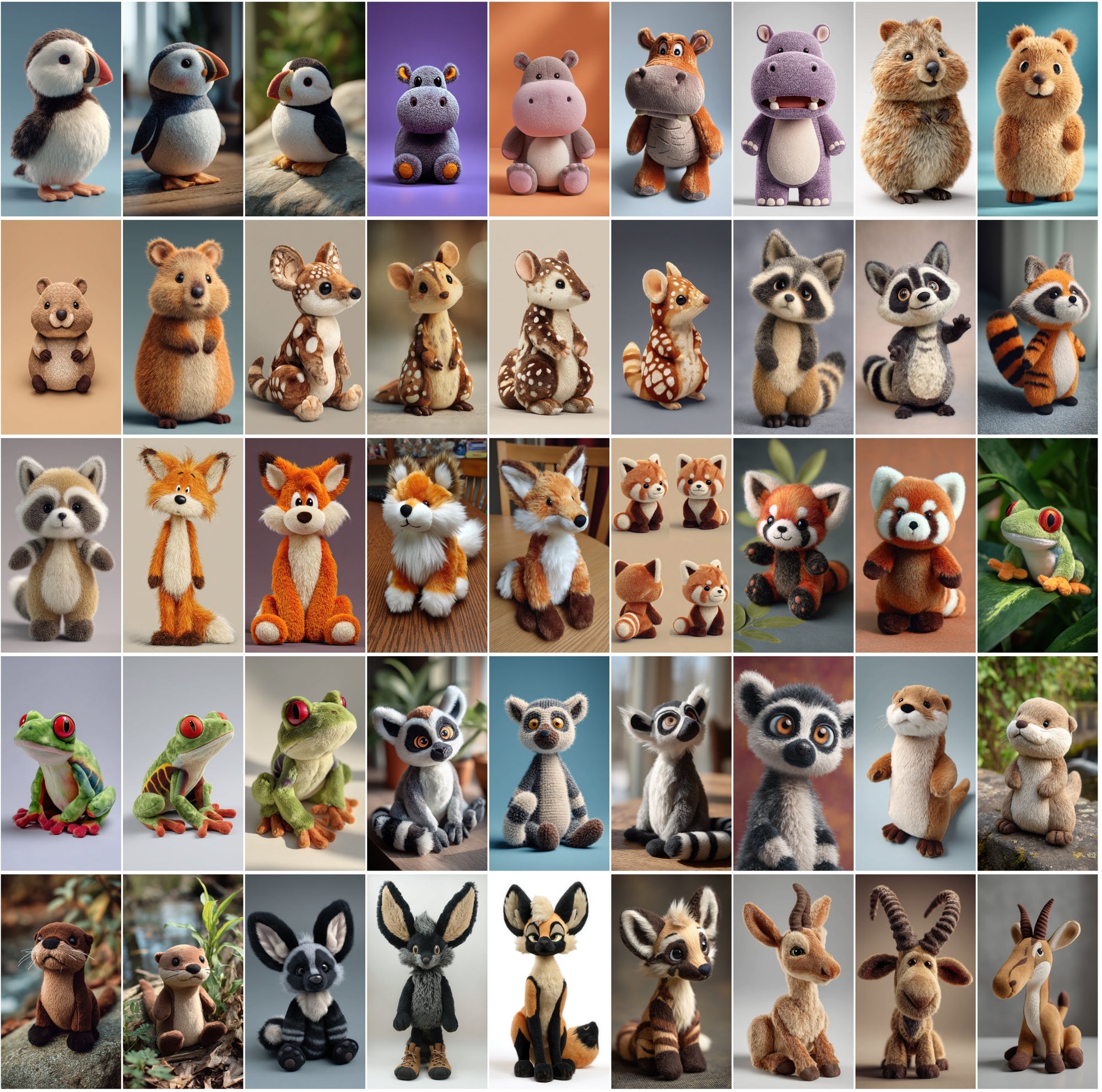 599 Adorable Animal Plush Toy Images – Cute Cartoon Wildlife