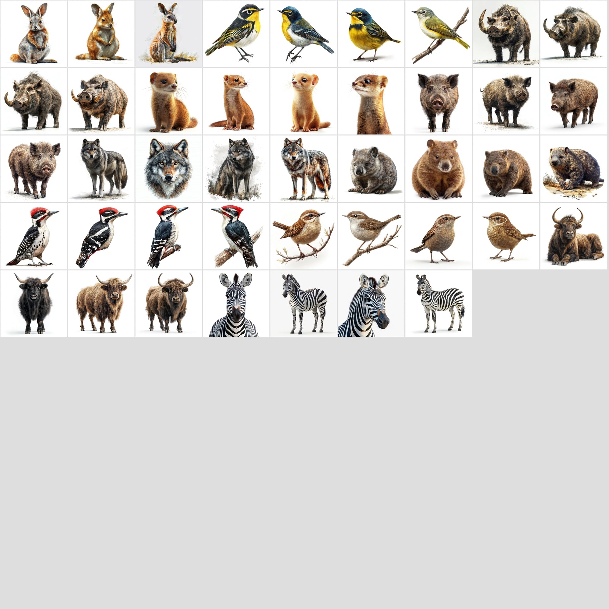 850 Animal Images – High-Resolution JPGs | Isolated on White