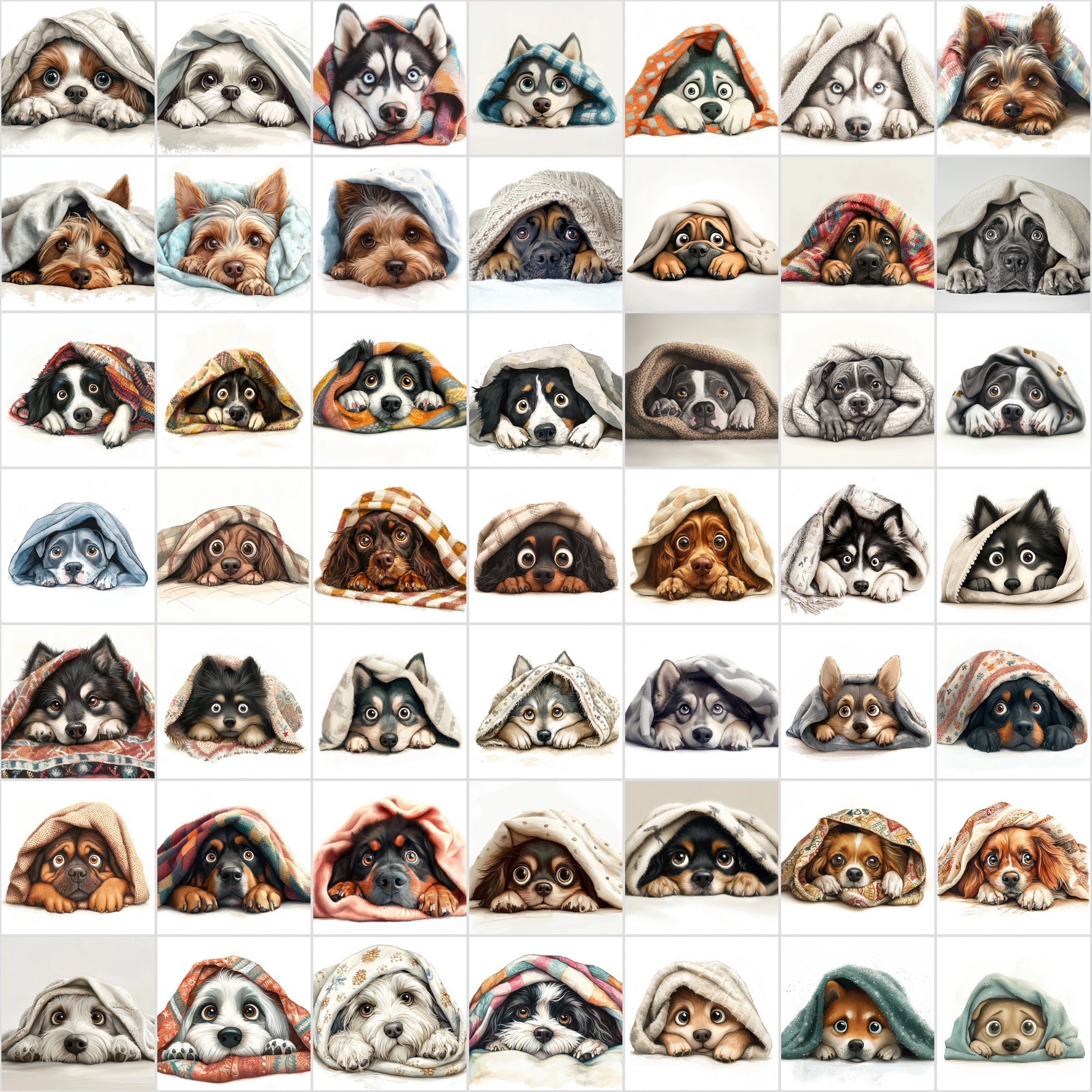 570 Dog Images Hiding Under Blankets