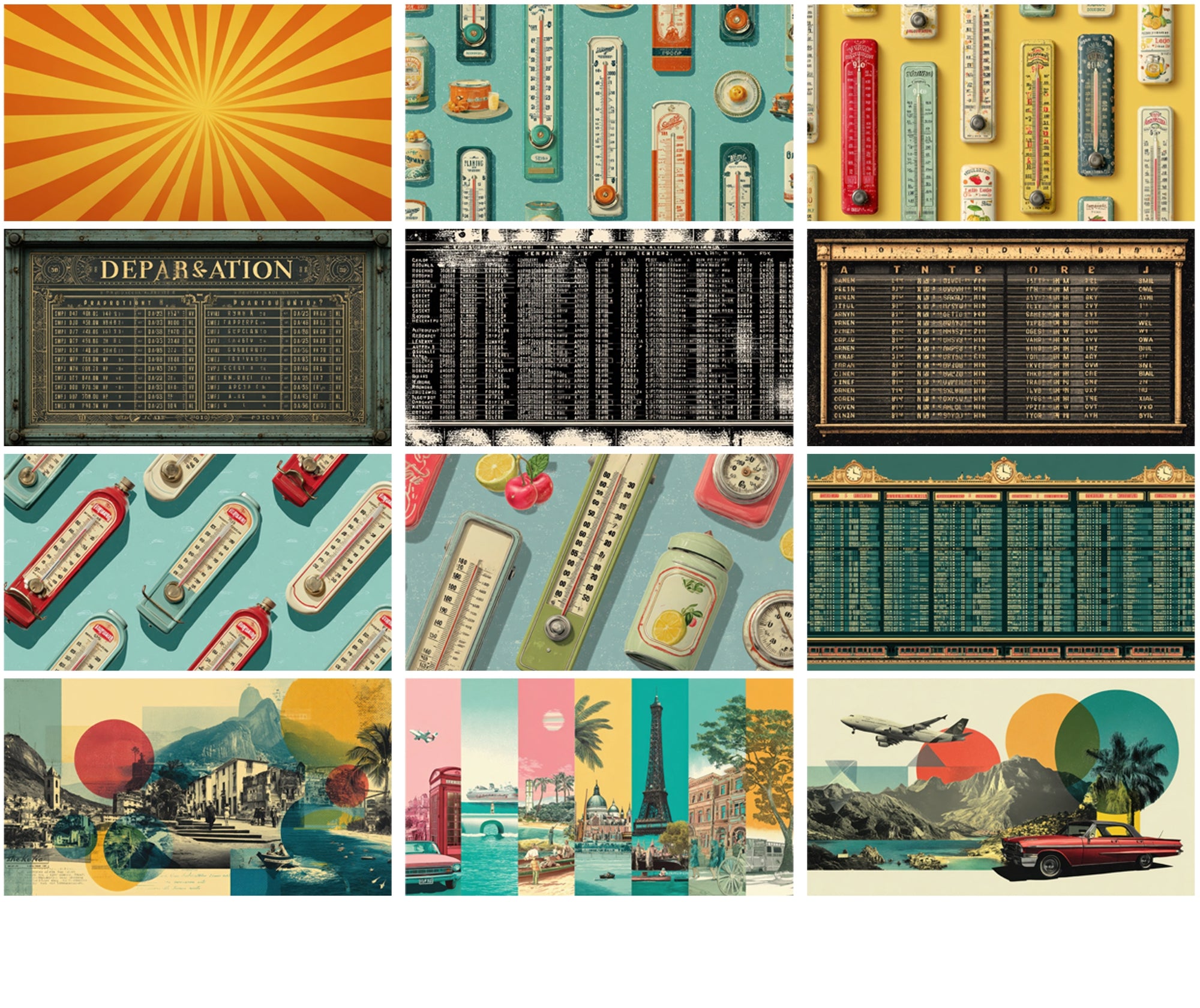 550 Retro Backgrounds Bundle | Vintage Mid-Century & Groovy 70s Patterns