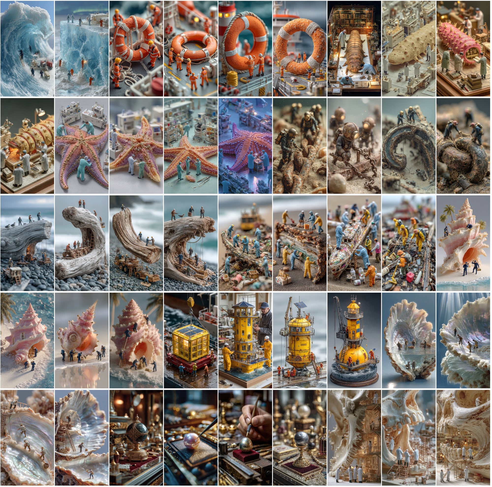 555 Miniature People Image Bundle, Hyper-Realistic Art, Tiny People Clipart, Commercial Use,