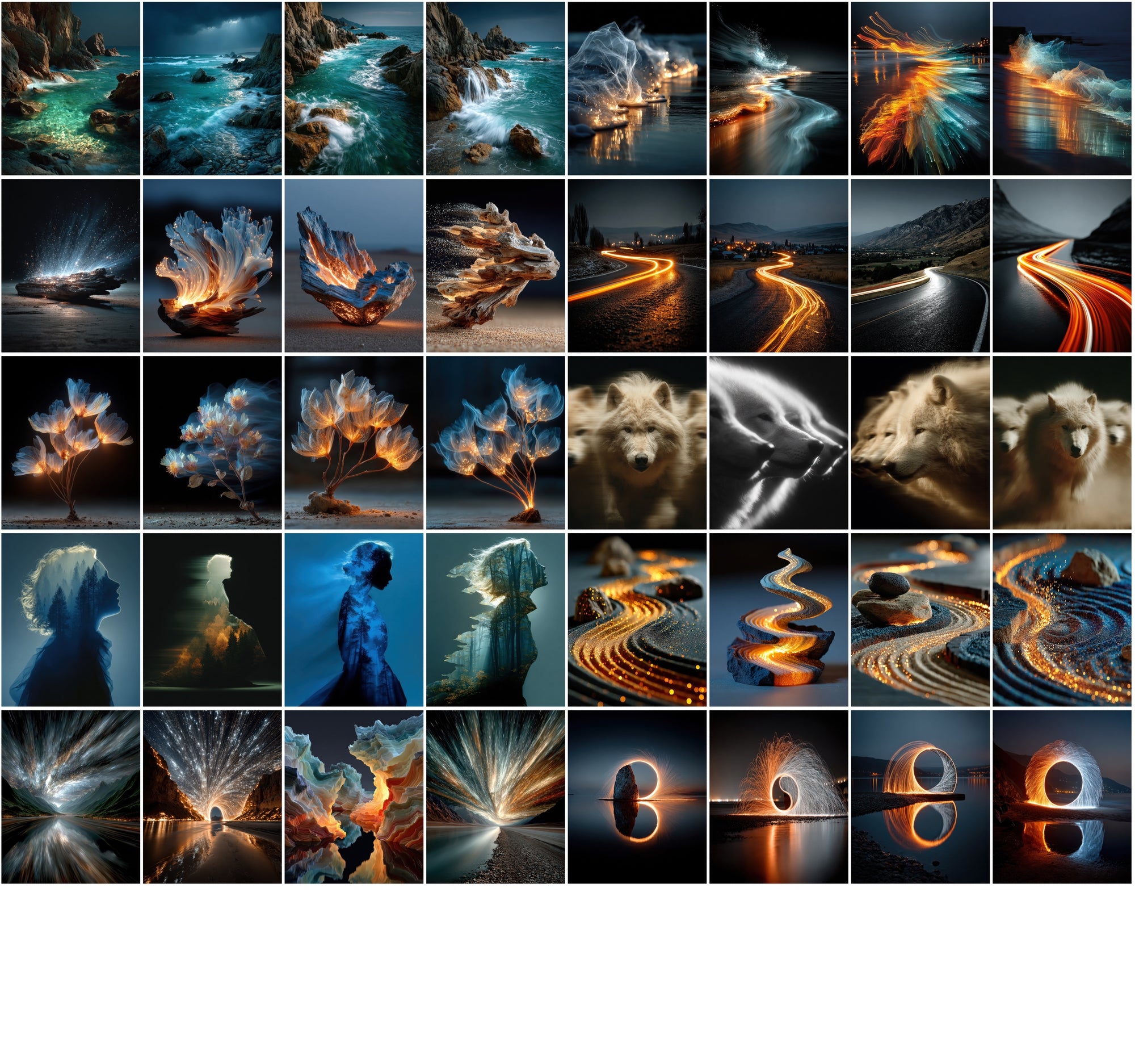 520 Light Trail Images – High-Speed Motion Blur Photography with Black Background