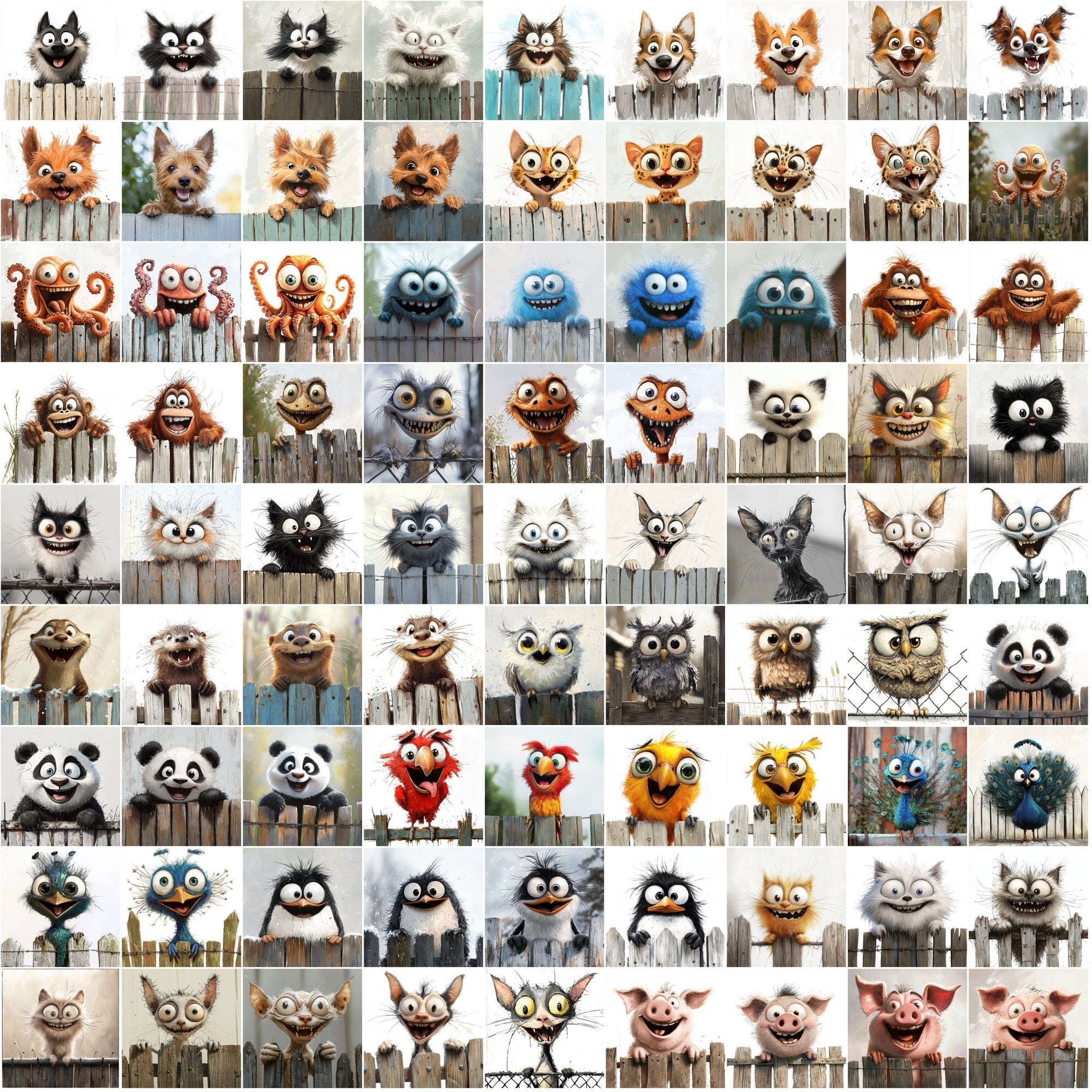 1130 Funny Animals Over the Fence
