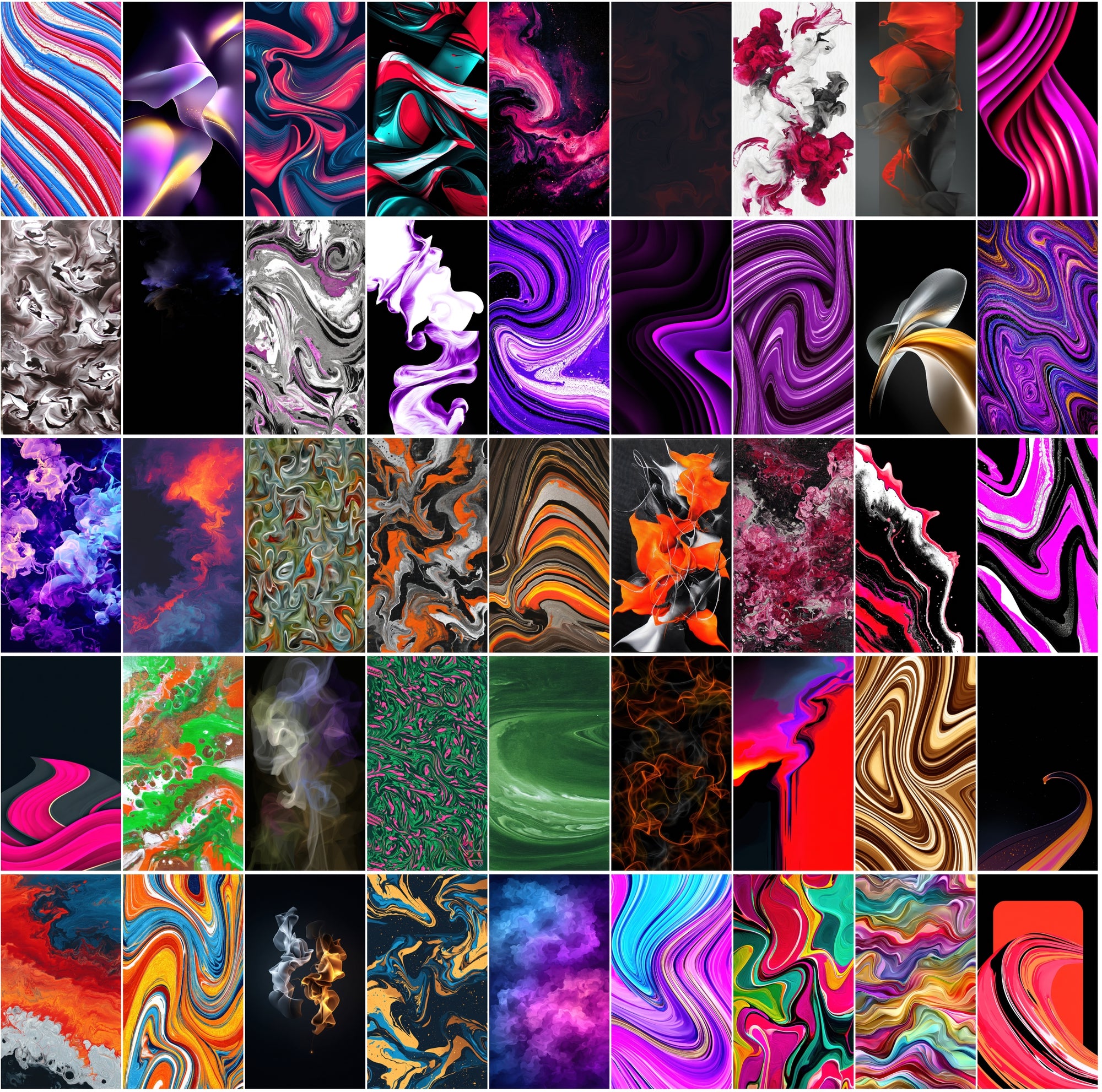 550 Abstract Dark Liquid Paint Backgrounds Bundle | Swirling Fluid Art