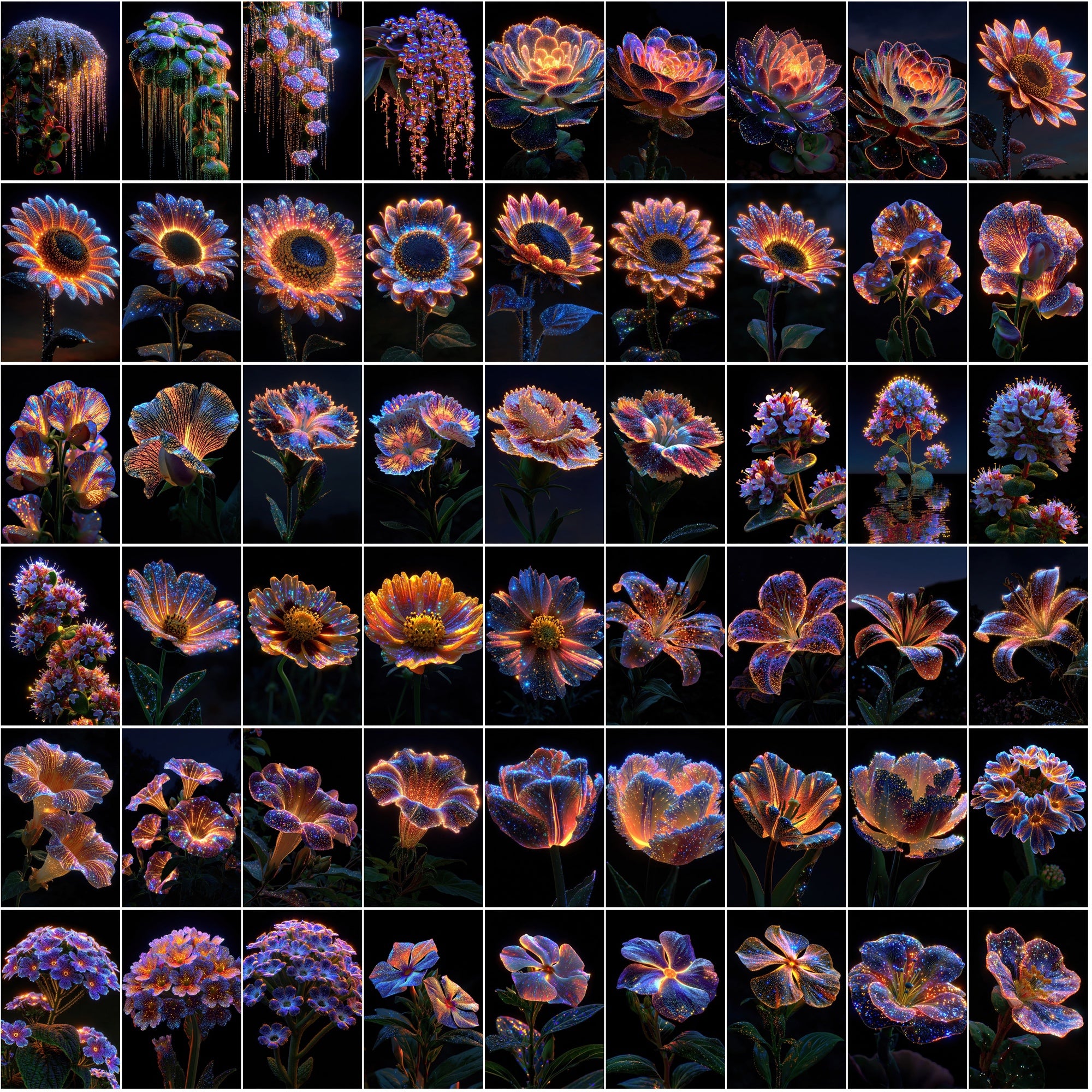 615 Glowing Flower Images | Magical Luminous Floral Art