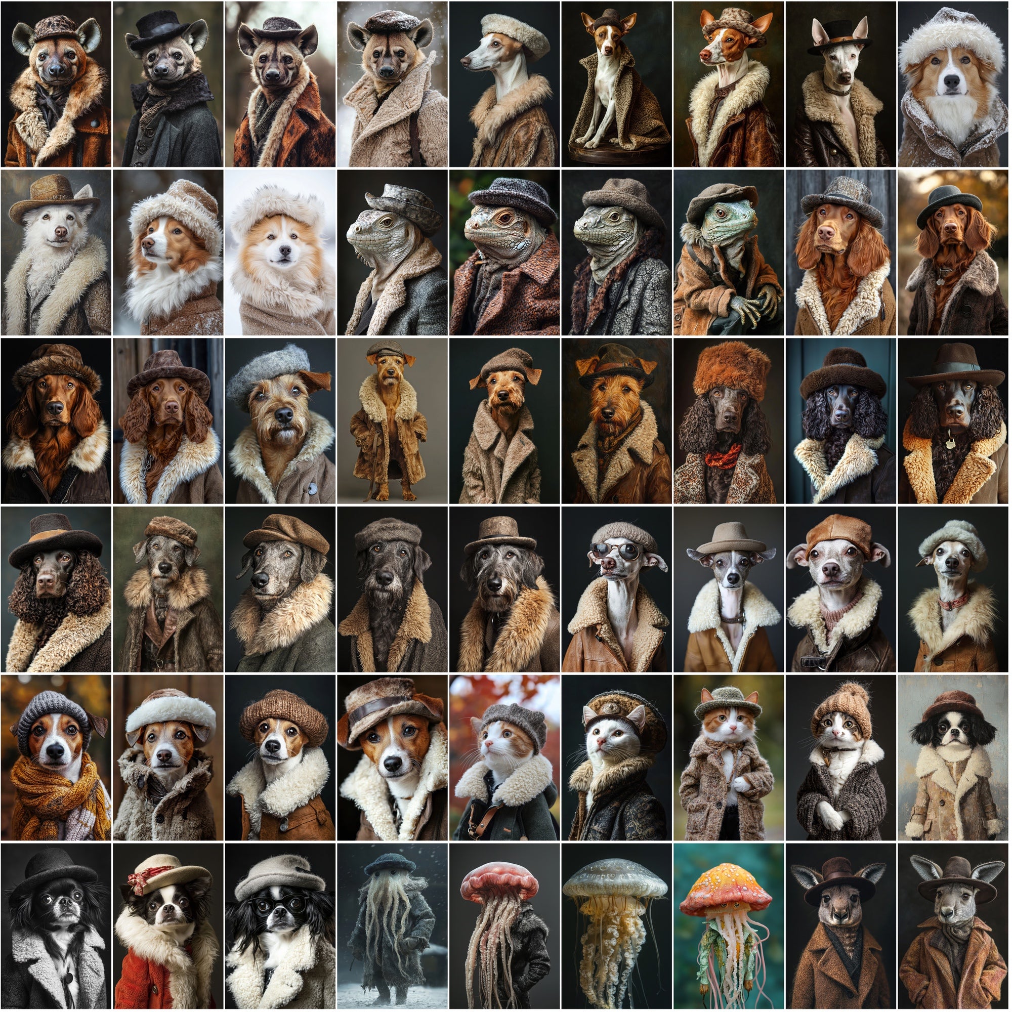 1050 Animal Images with Sheepskin Jackets - Dogs, Cats & More