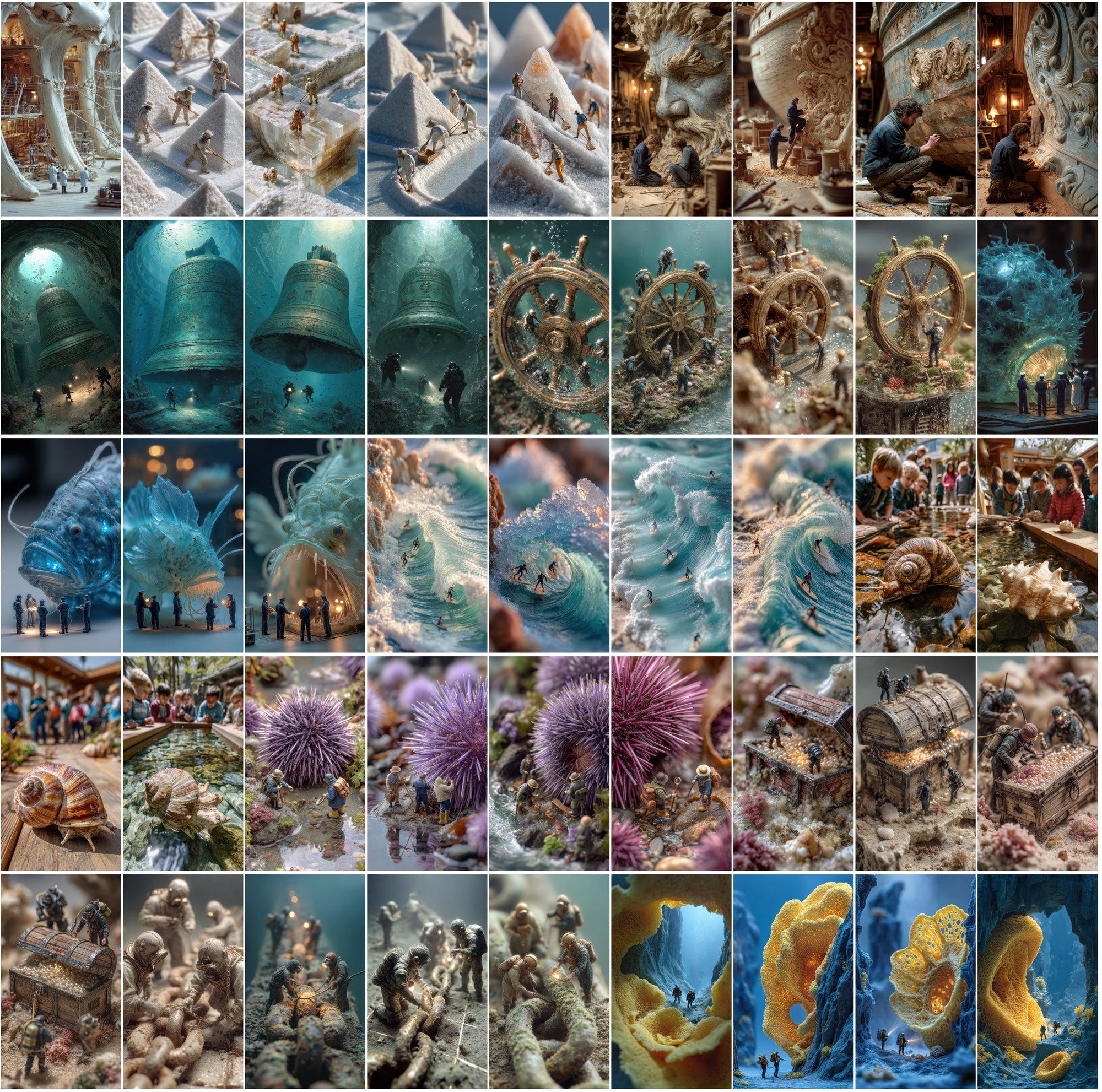 555 Miniature People Image Bundle, Hyper-Realistic Art, Tiny People Clipart, Commercial Use,