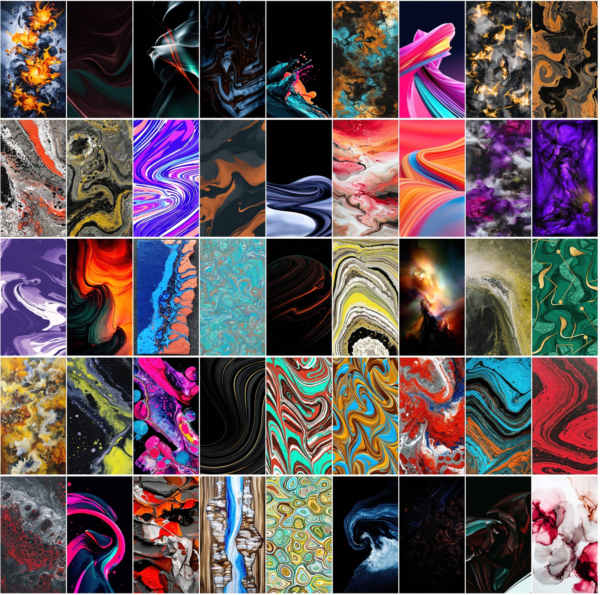 550 Abstract Dark Liquid Paint Backgrounds Bundle | Swirling Fluid Art