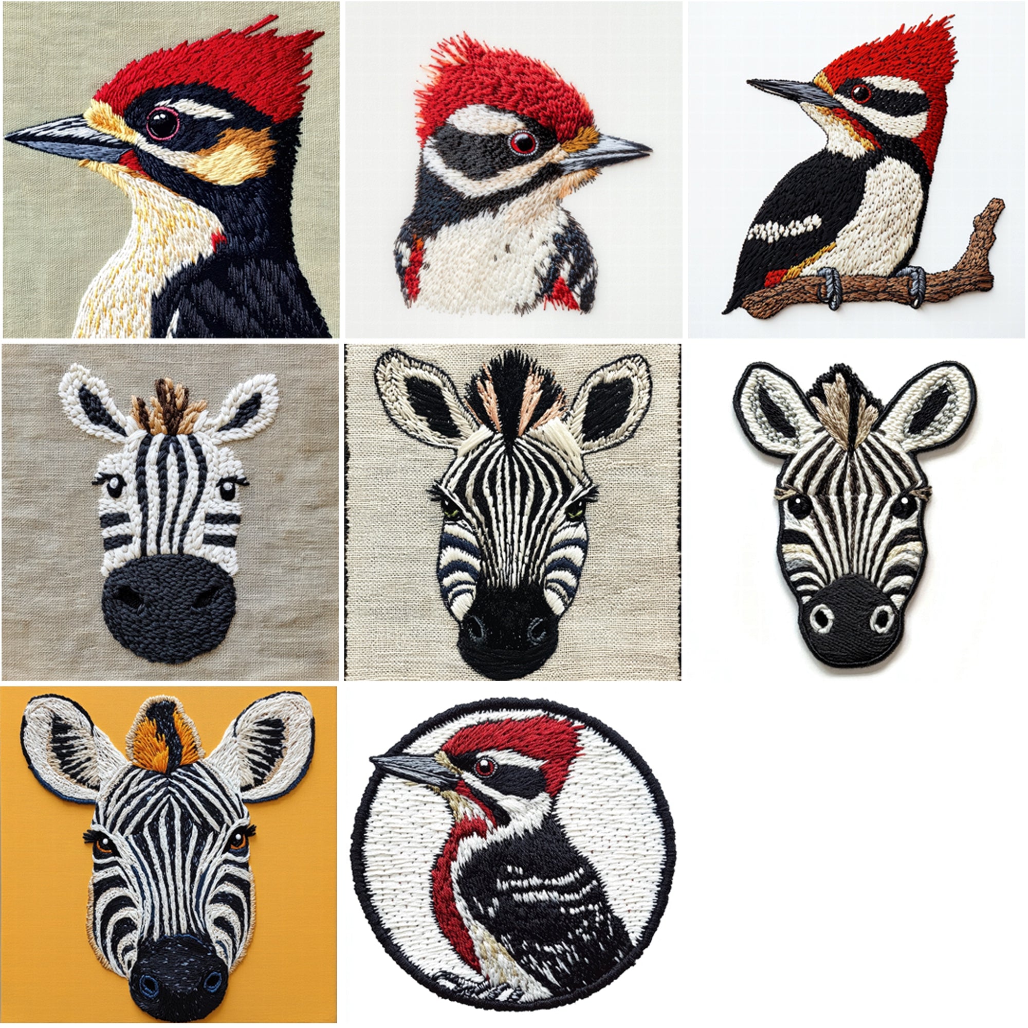 545 Embroidery Animal Facemoji Images