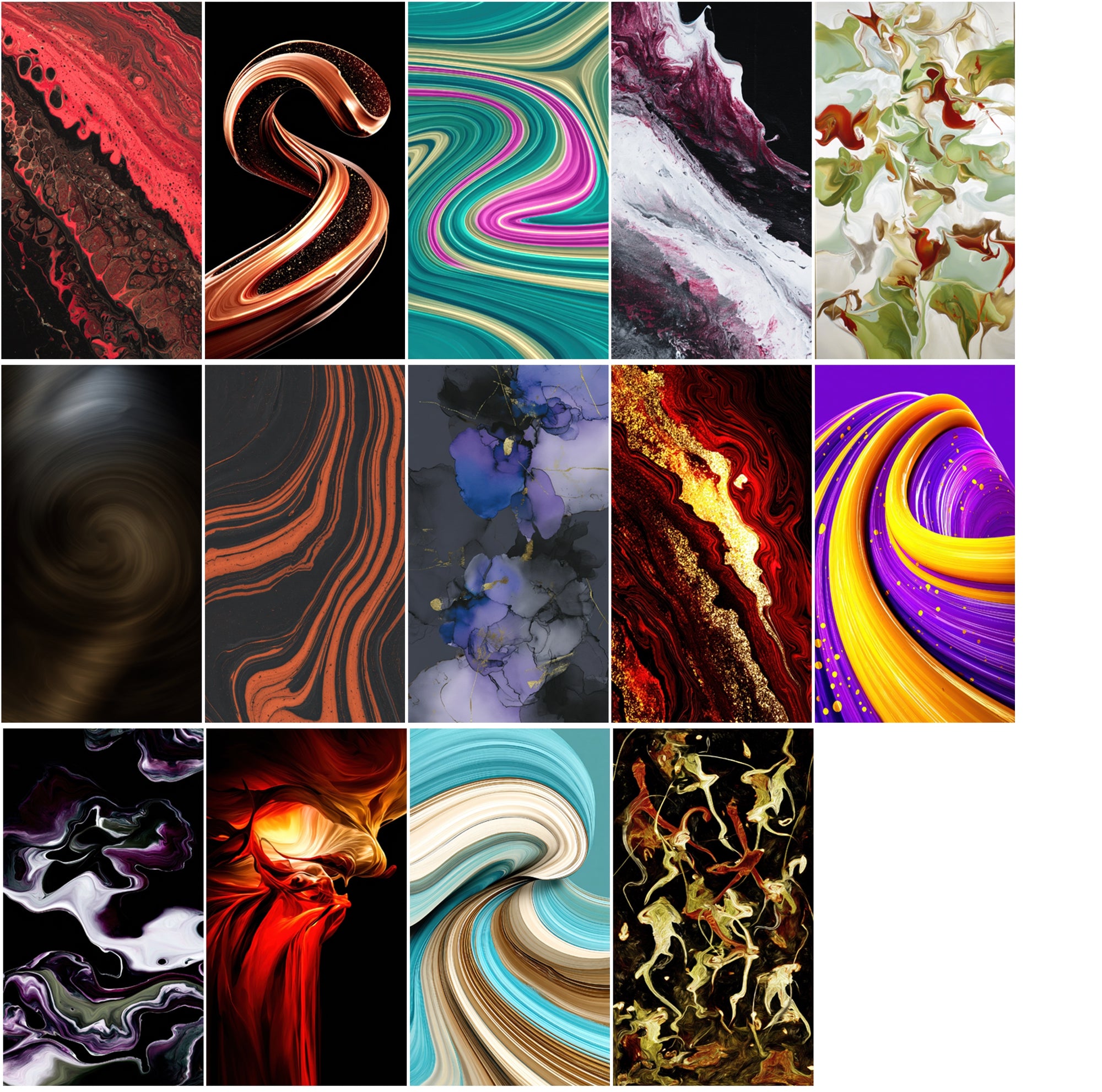 550 Abstract Dark Liquid Paint Backgrounds Bundle | Swirling Fluid Art