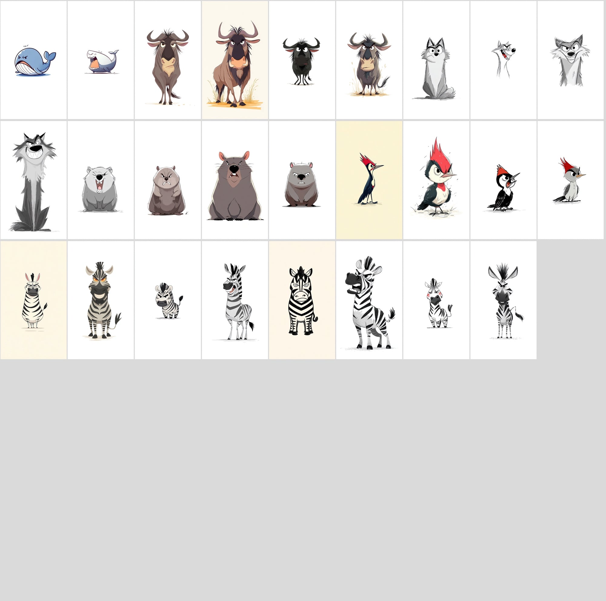 560 Angry Animal Cartoon Clipart Bundle – High-Resolution JPGs with Commercial Use