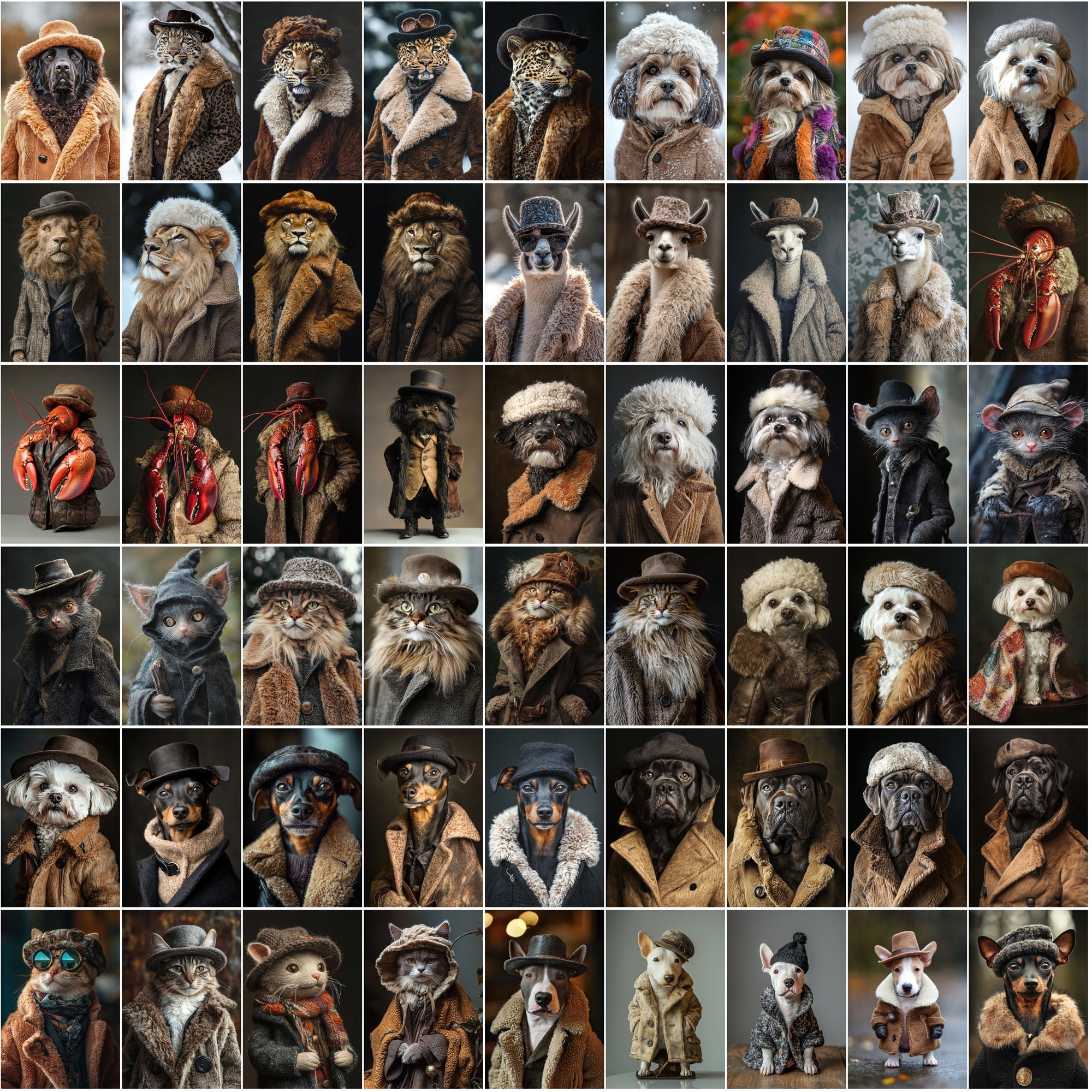 1050 Animal Images with Sheepskin Jackets - Dogs, Cats & More