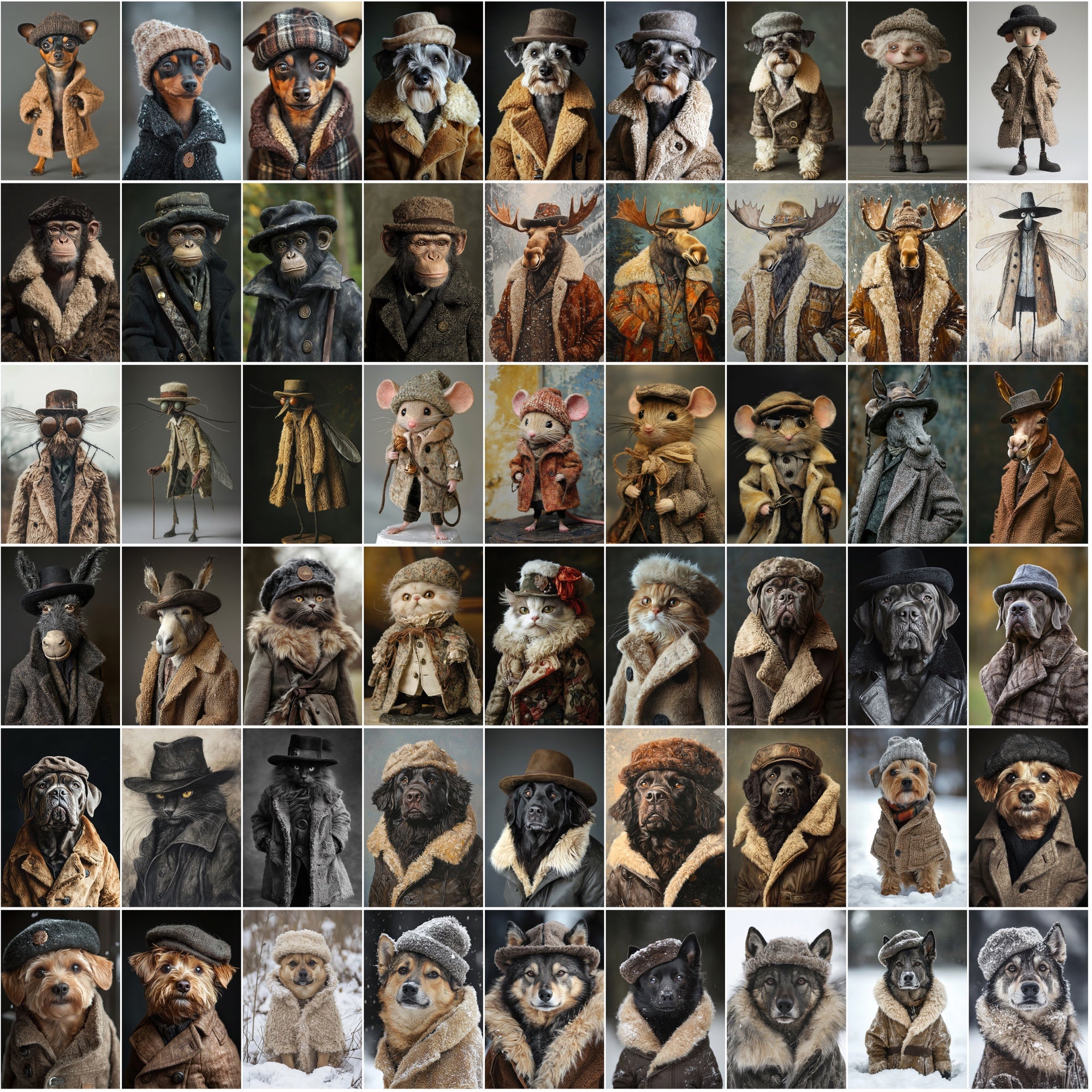1050 Animal Images with Sheepskin Jackets - Dogs, Cats & More
