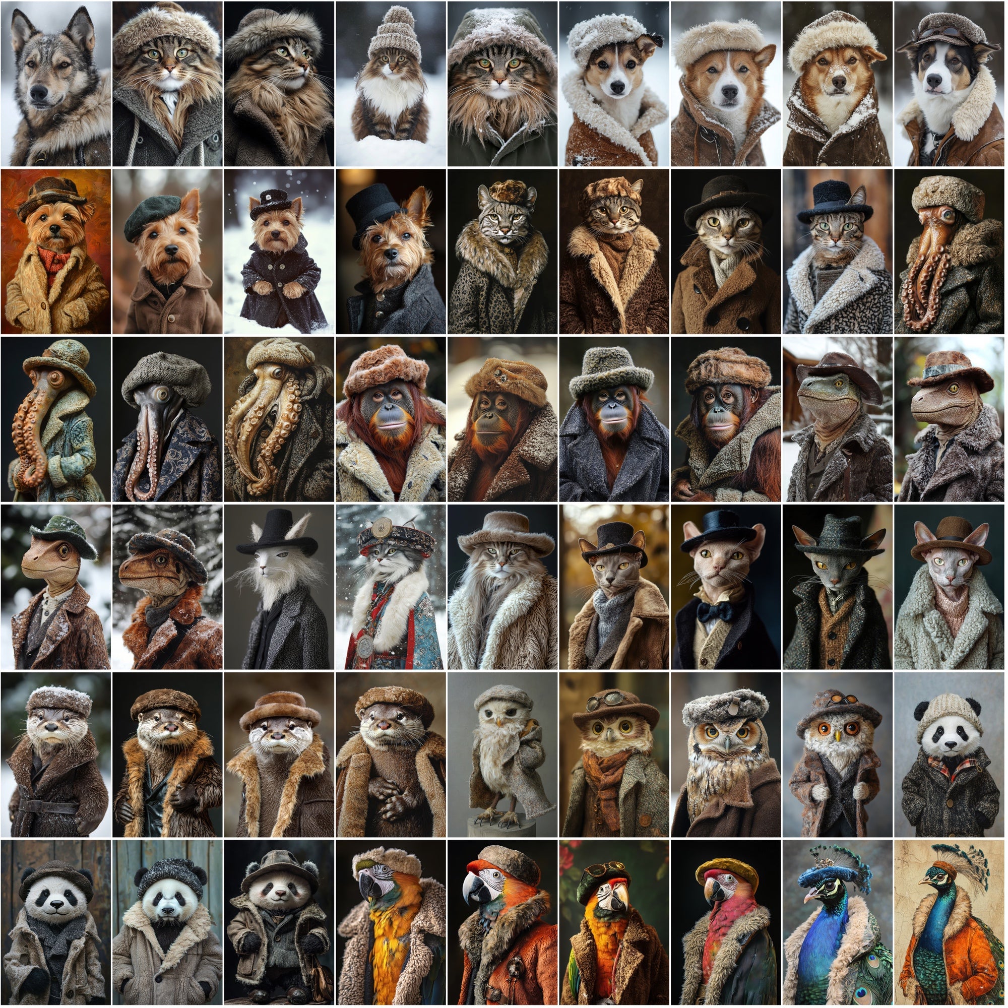 1050 Animal Images with Sheepskin Jackets - Dogs, Cats & More
