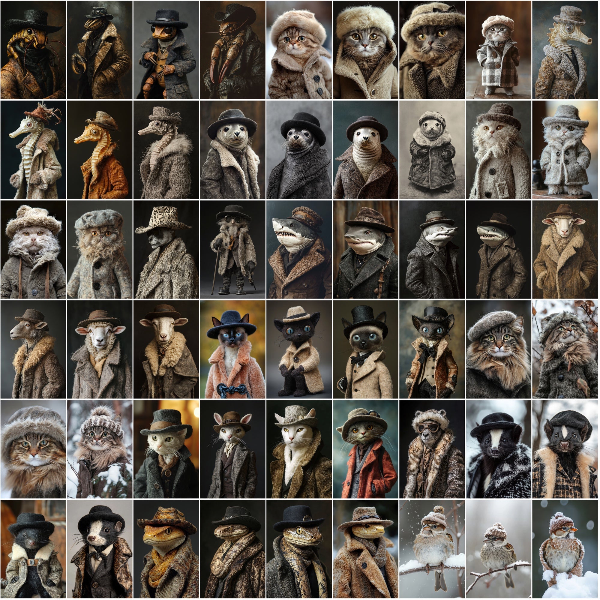 1050 Animal Images with Sheepskin Jackets - Dogs, Cats & More