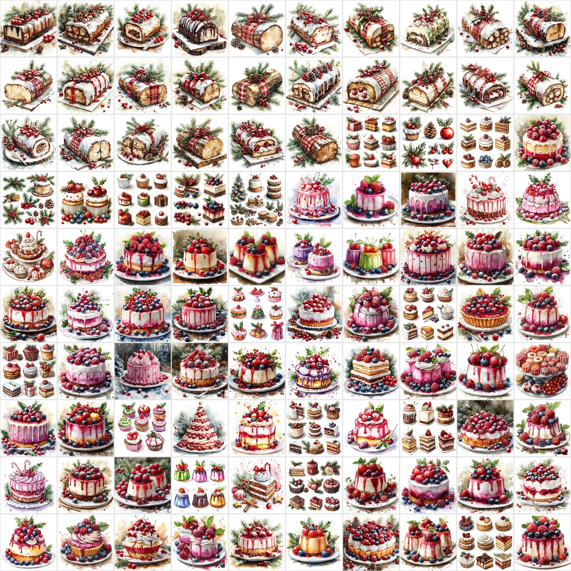 3080 High-Resolution Christmas Illustrations - Festive & Whimsical Designs
