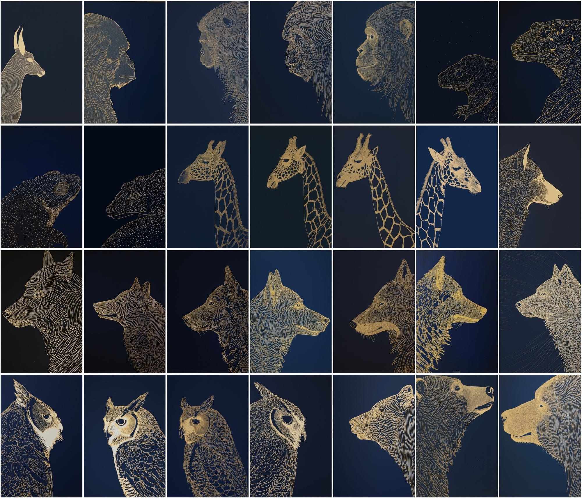 A Comprehensive Collection of 400 Animals Captured in the Timeless Art of Linocut Printmaking Digital Download Sumobundle