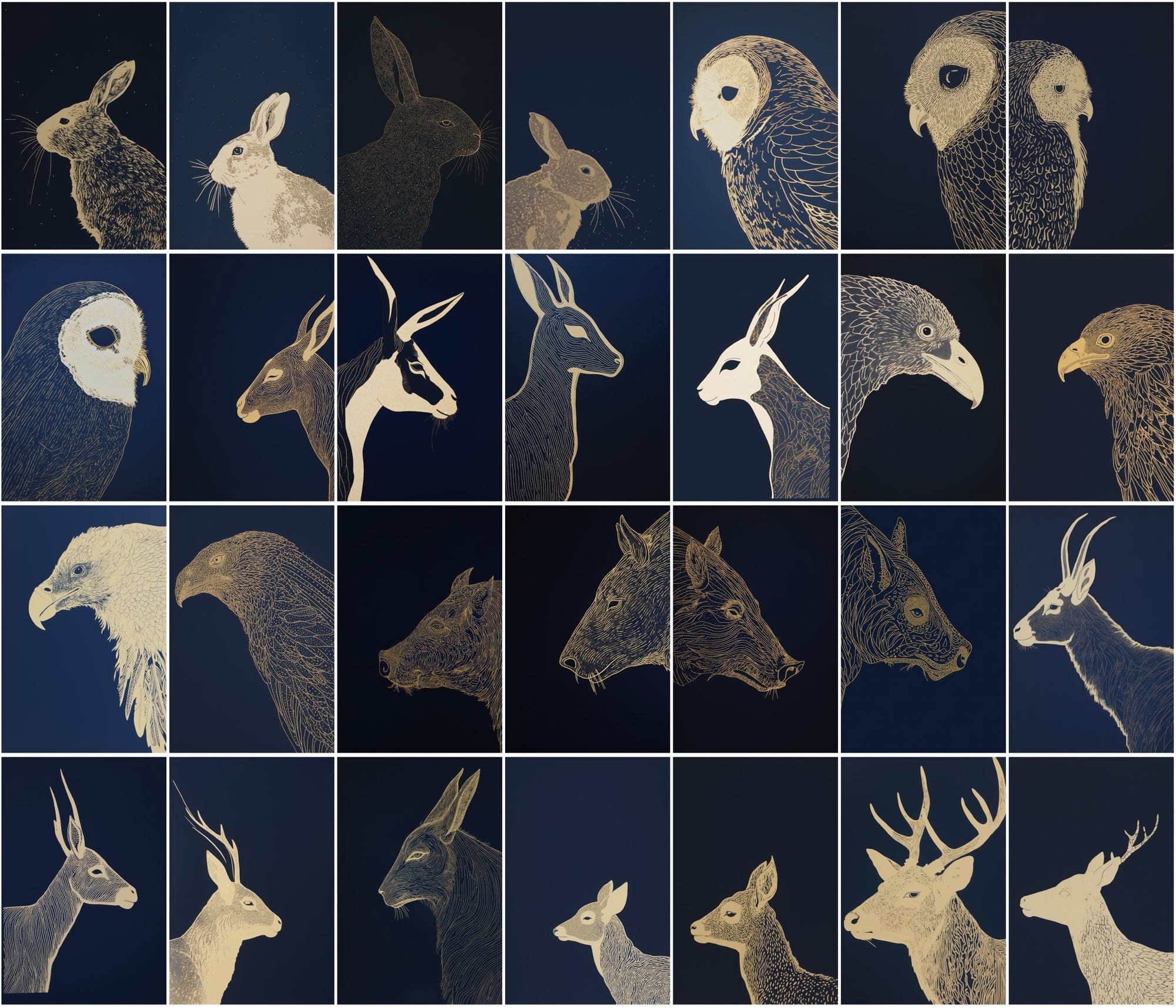 A Comprehensive Collection of 400 Animals Captured in the Timeless Art of Linocut Printmaking Digital Download Sumobundle