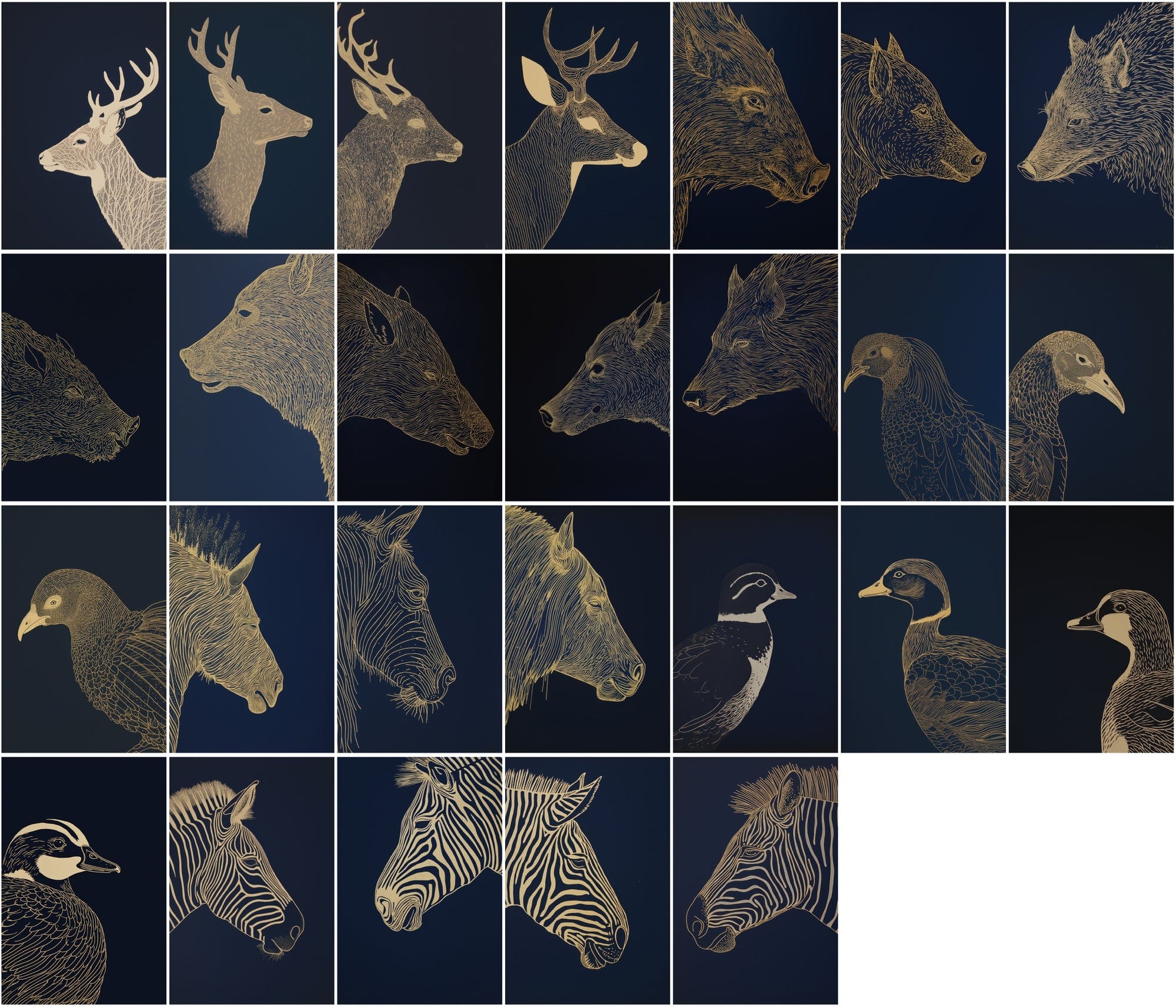 A Comprehensive Collection of 400 Animals Captured in the Timeless Art of Linocut Printmaking Digital Download Sumobundle