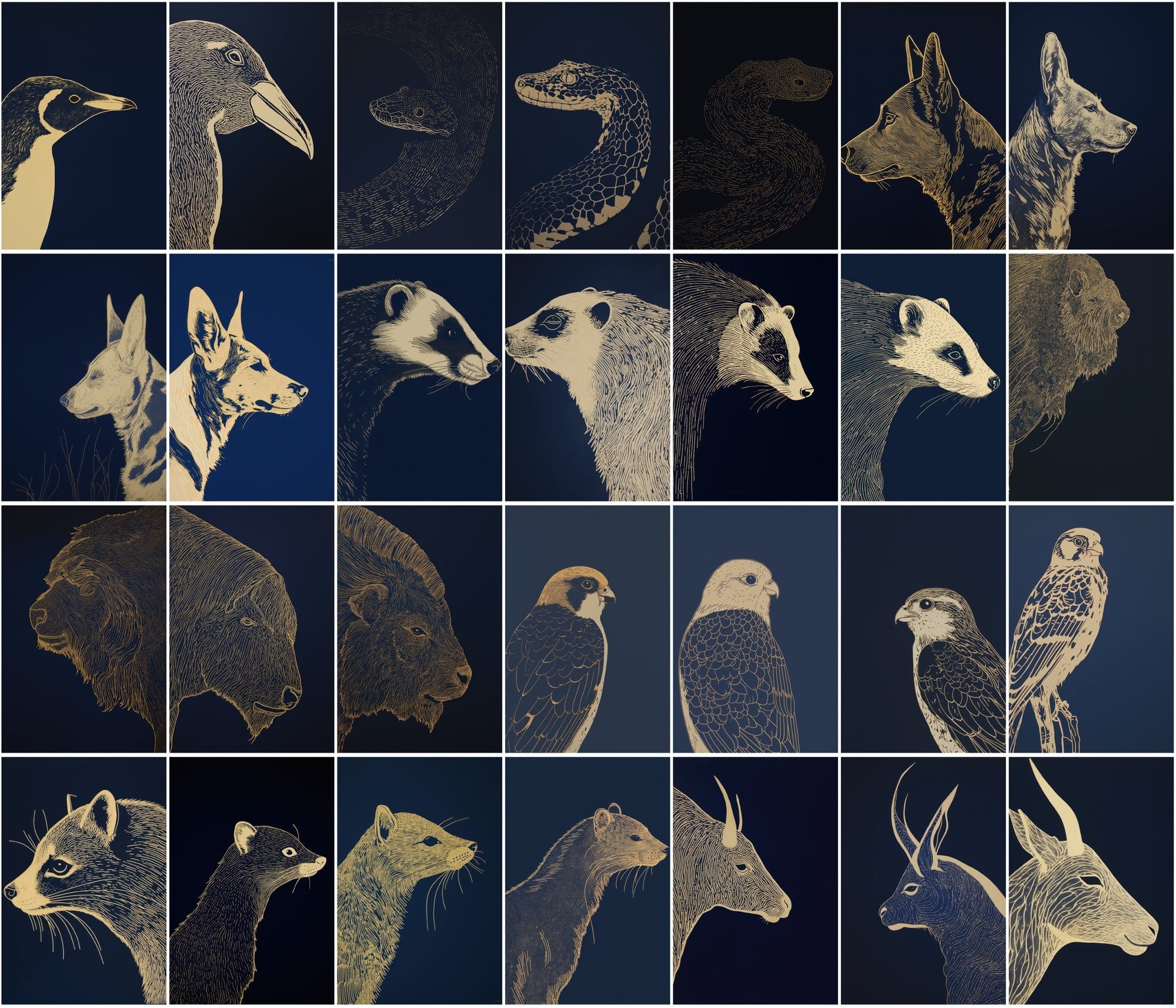 A Comprehensive Collection of 400 Animals Captured in the Timeless Art of Linocut Printmaking Digital Download Sumobundle