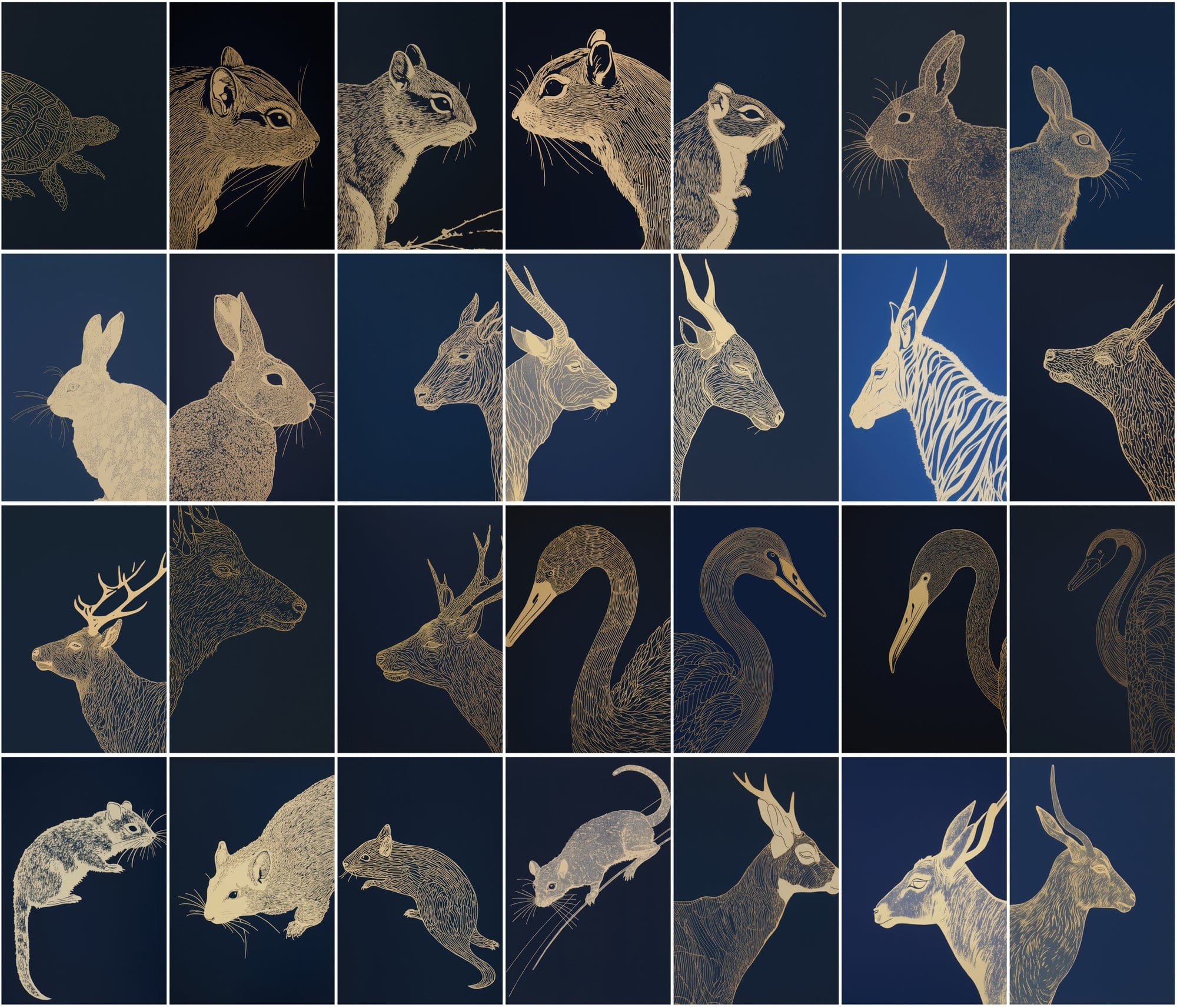 A Comprehensive Collection of 400 Animals Captured in the Timeless Art of Linocut Printmaking Digital Download Sumobundle