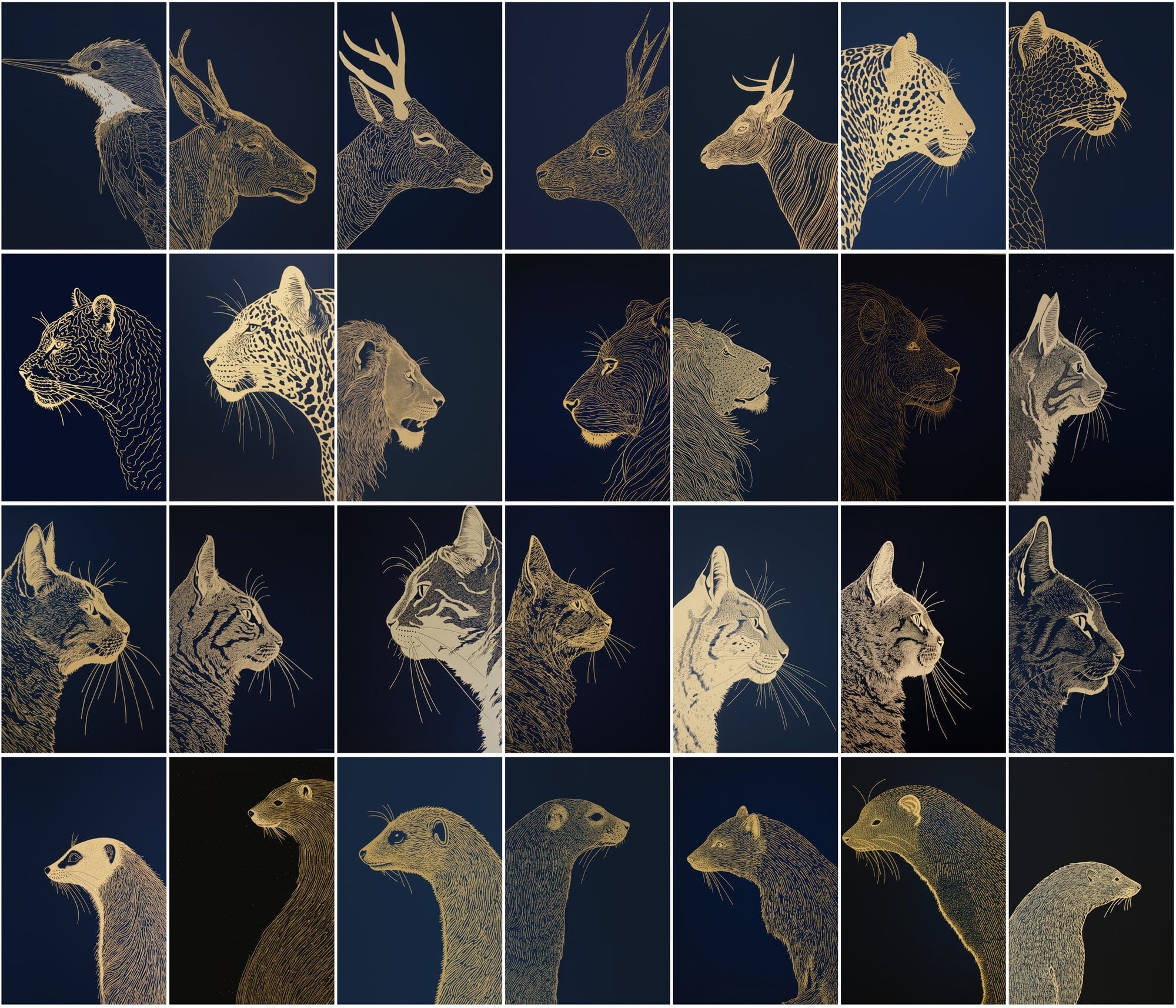 A Comprehensive Collection of 400 Animals Captured in the Timeless Art of Linocut Printmaking Digital Download Sumobundle