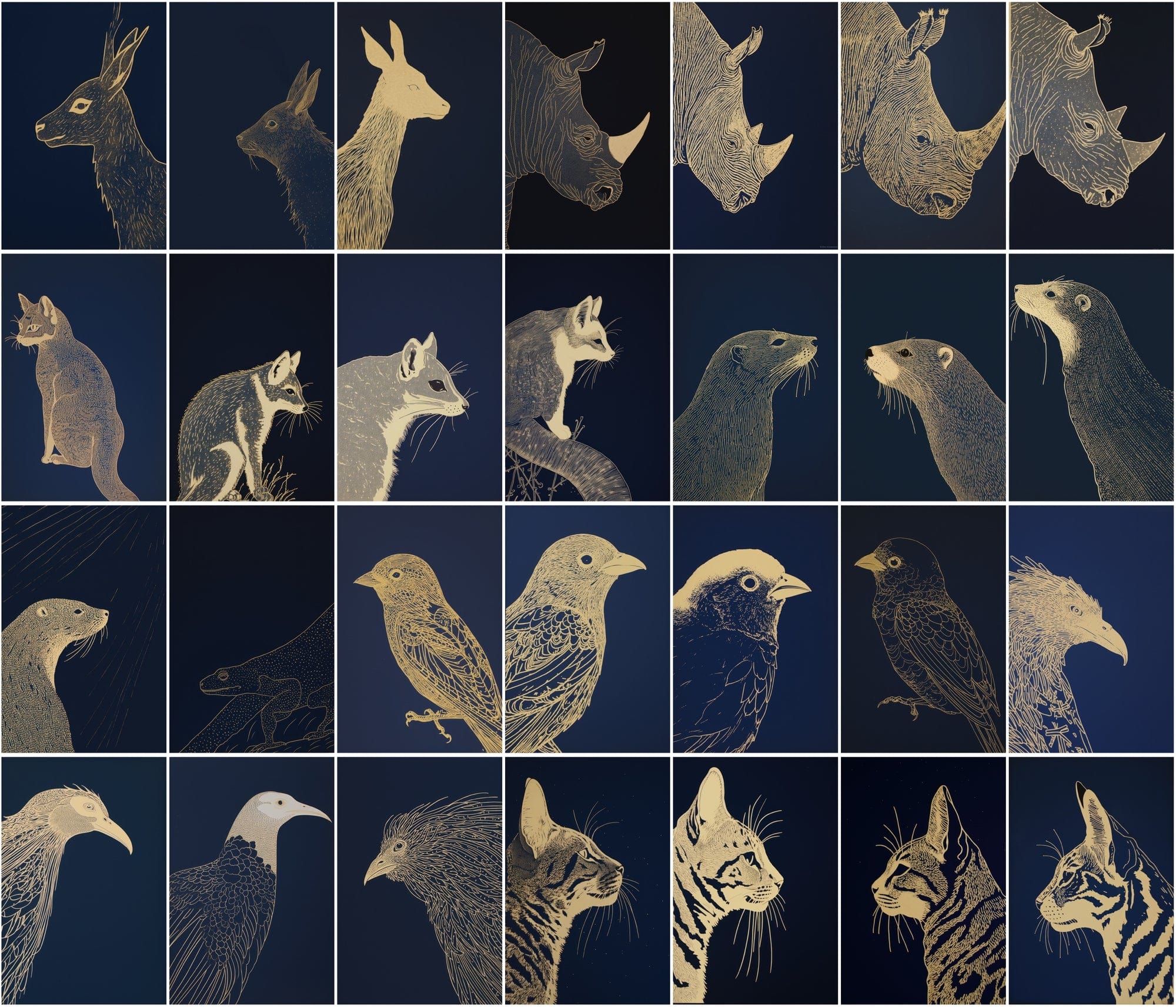 A Comprehensive Collection of 400 Animals Captured in the Timeless Art of Linocut Printmaking Digital Download Sumobundle