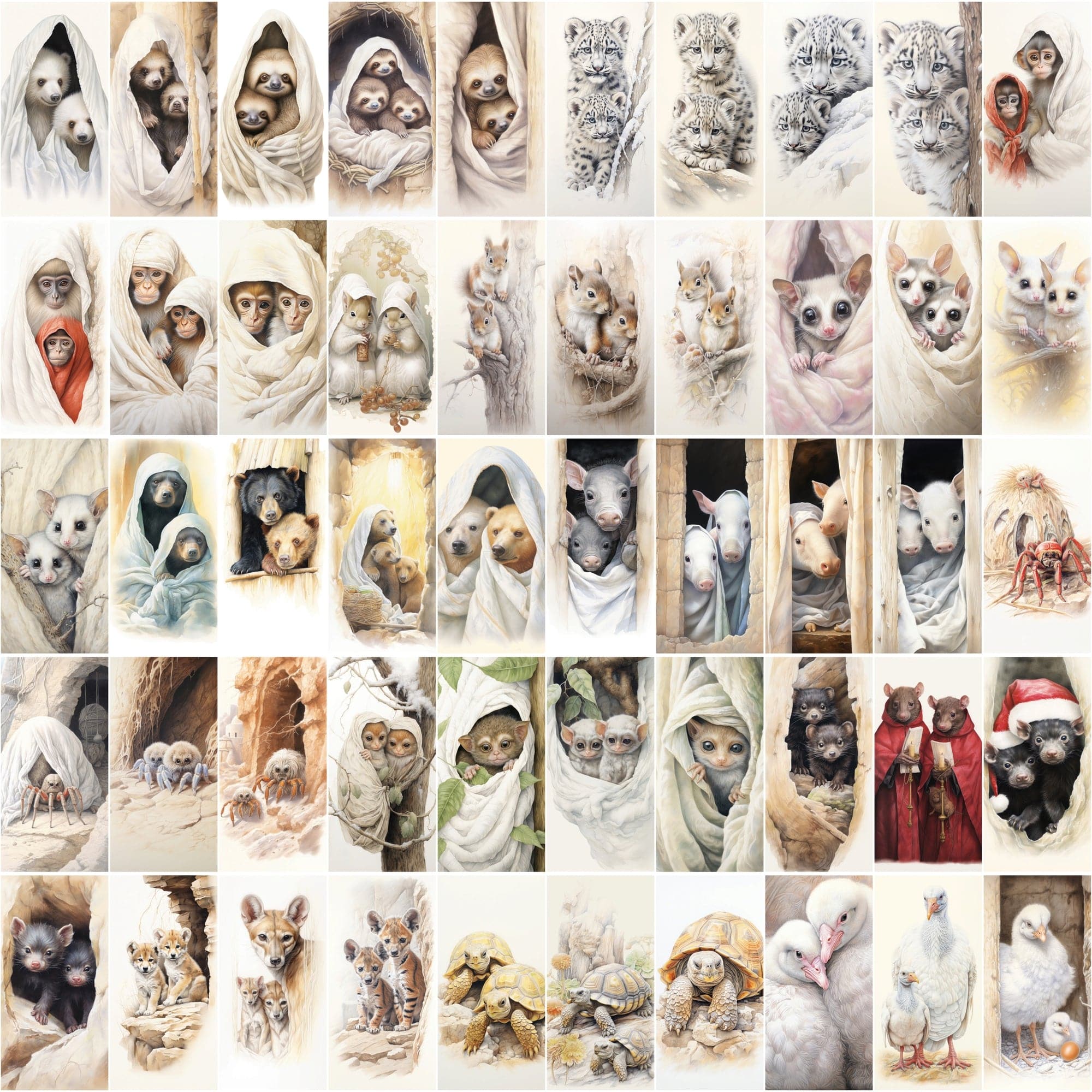 Adorable Animal Friends Art Collection - 540 High-Resolution Images with Commercial License Digital Download Sumobundle