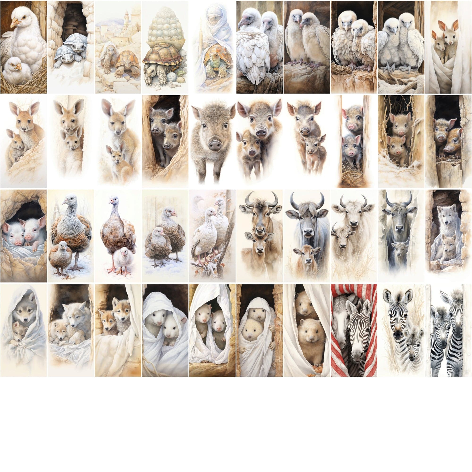 Adorable Animal Friends Art Collection - 540 High-Resolution Images with Commercial License Digital Download Sumobundle