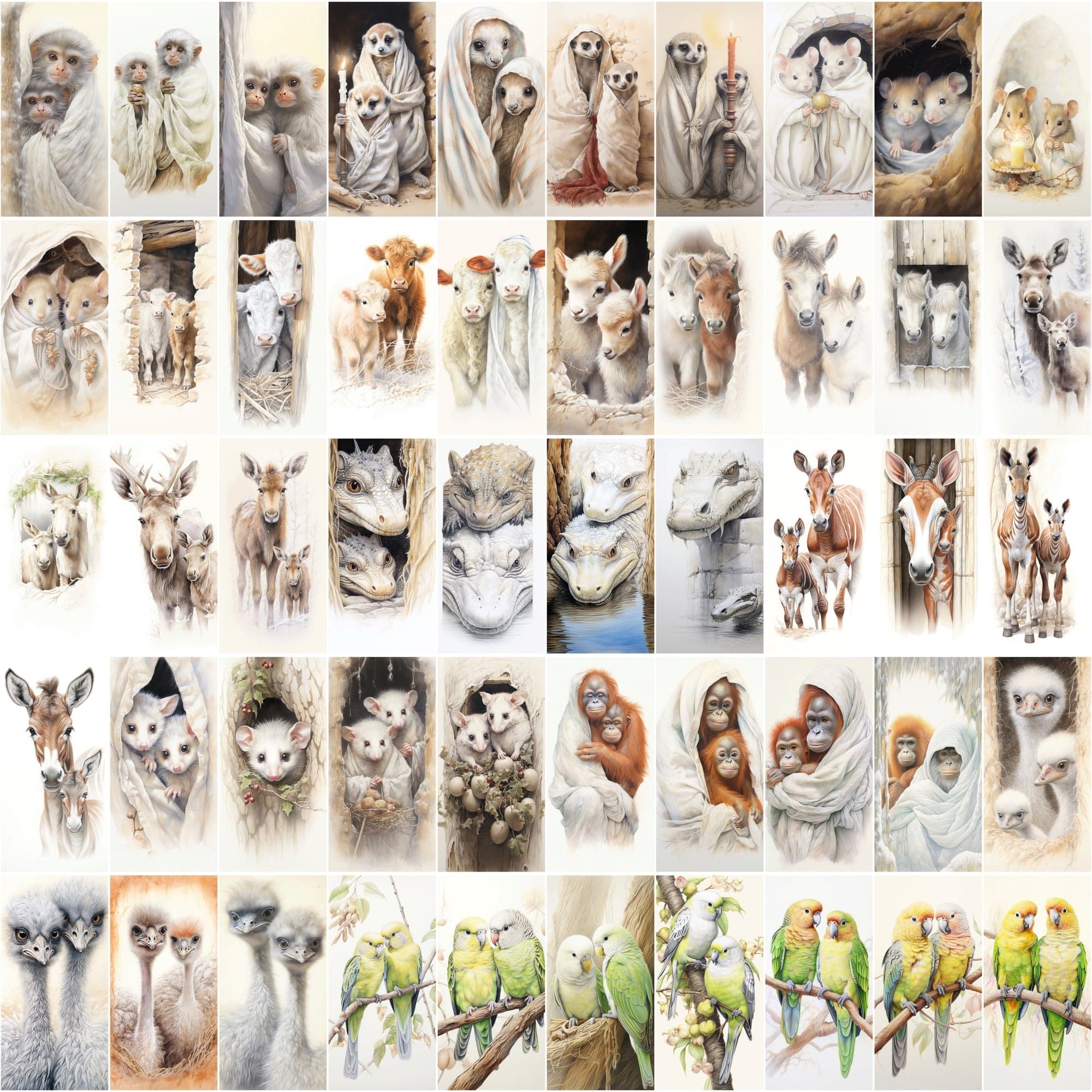 Adorable Animal Friends Art Collection - 540 High-Resolution Images with Commercial License Digital Download Sumobundle