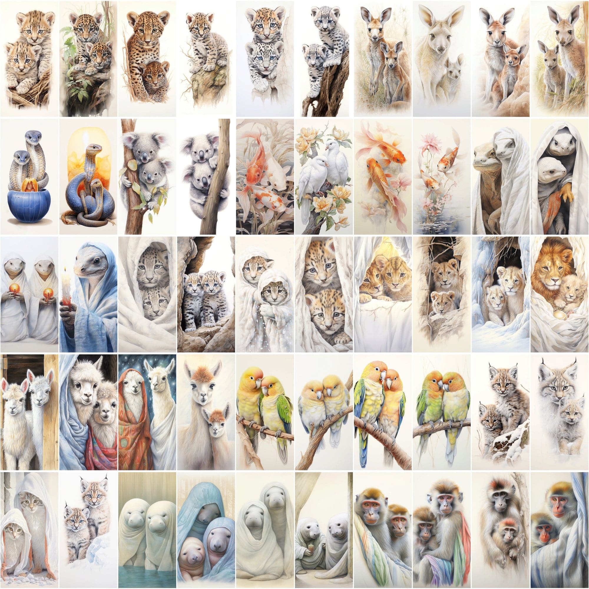 Adorable Animal Friends Art Collection - 540 High-Resolution Images with Commercial License Digital Download Sumobundle