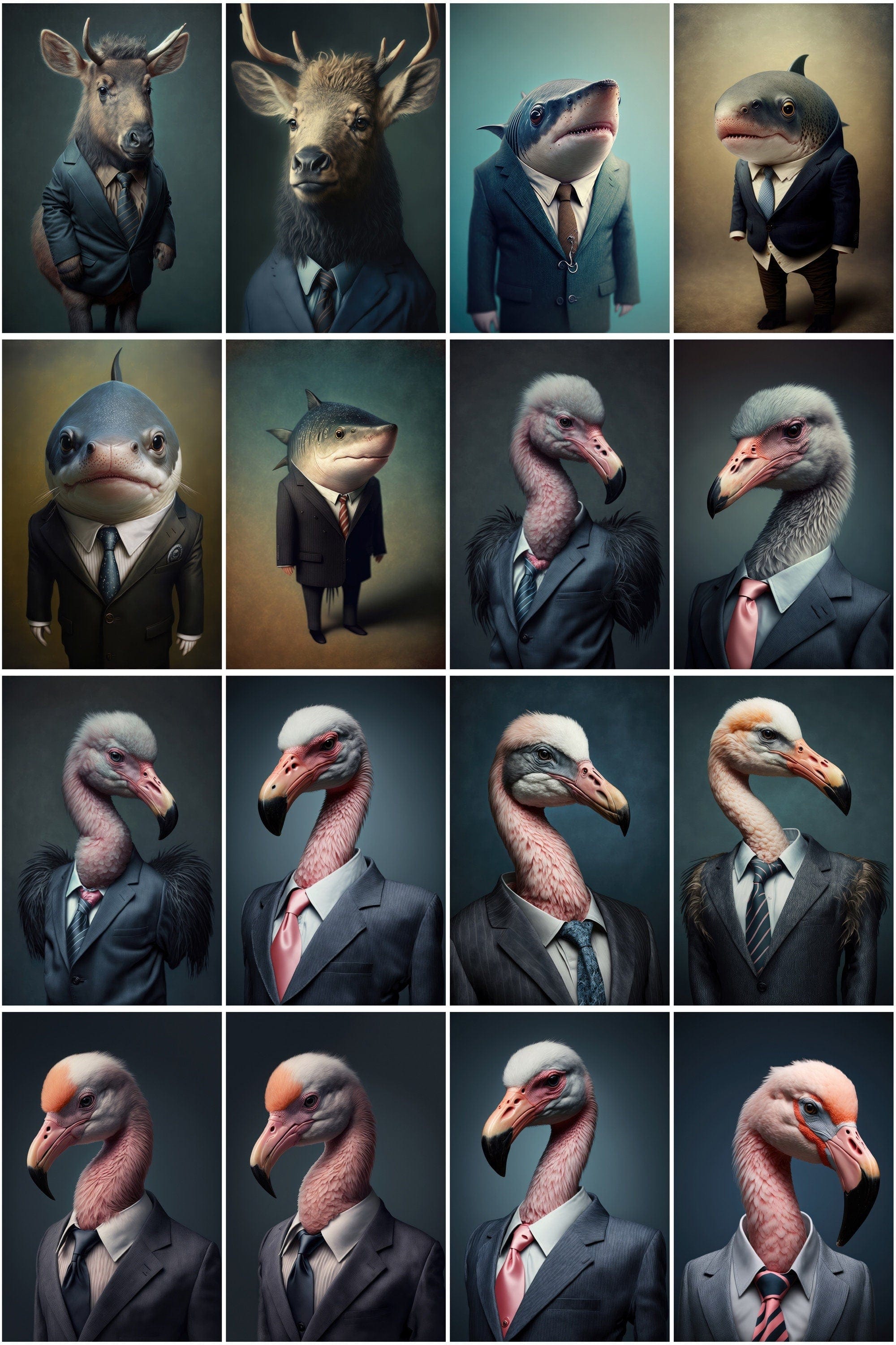 Adorable Baby Animals in Business Suits - 390 Whimsical Illustrations with Funny Designs and Charming Drawings, Perfect for Clipart and More Digital Download Sumobundle
