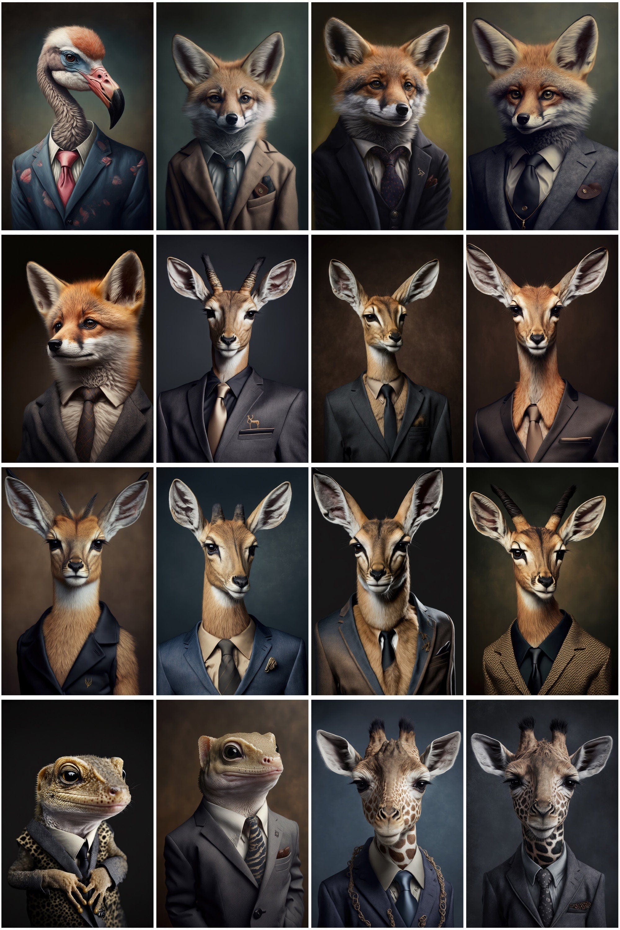 Adorable Baby Animals in Business Suits - 390 Whimsical Illustrations with Funny Designs and Charming Drawings, Perfect for Clipart and More Digital Download Sumobundle