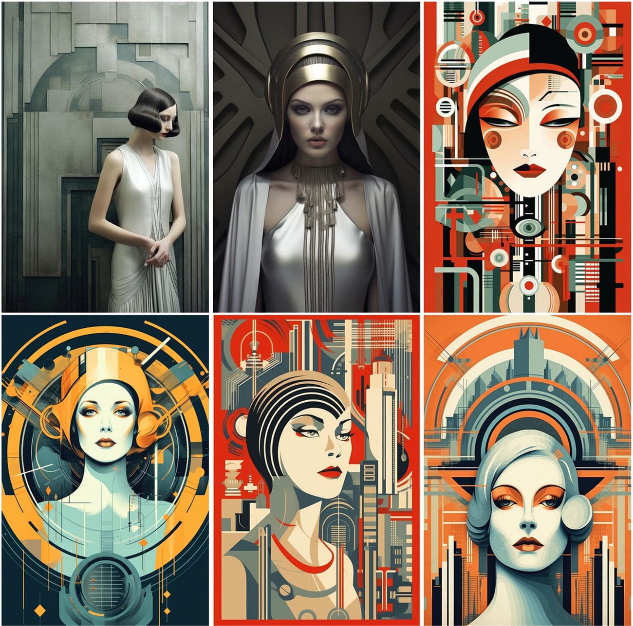Art Deco Woman Model Backgrounds, High Resolution Commercial Digital Art, Versatile Design Resource Digital Download Sumobundle