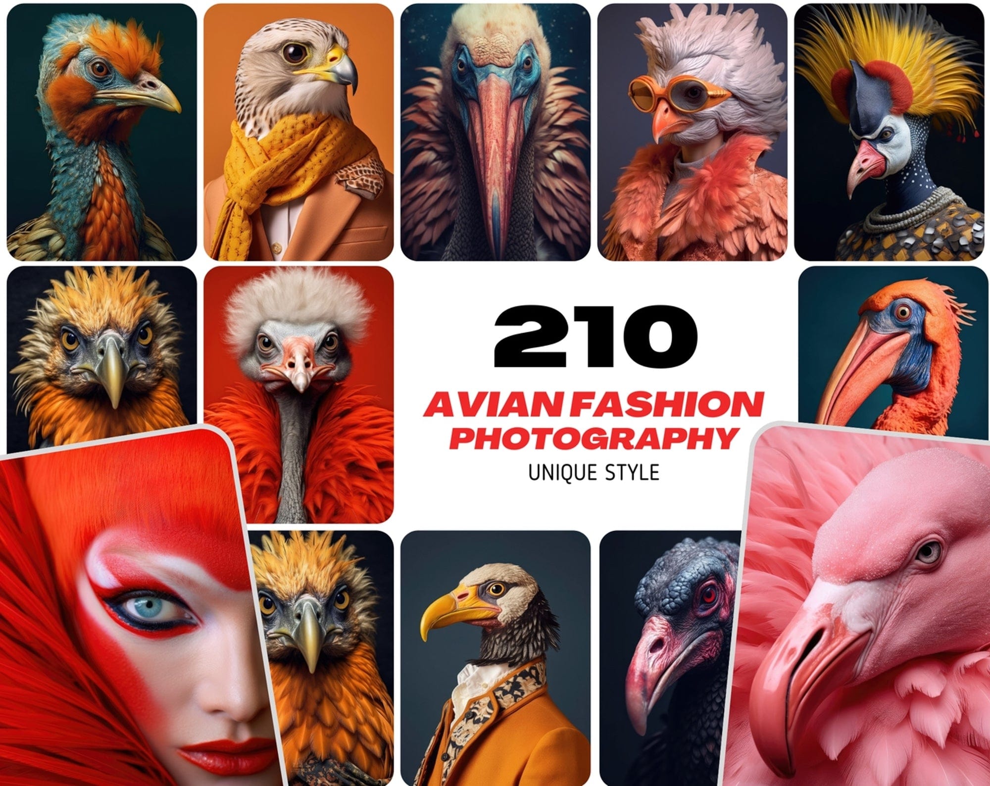 Avian Fashion Photography PNG Images Collection Digital Download Sumobundle