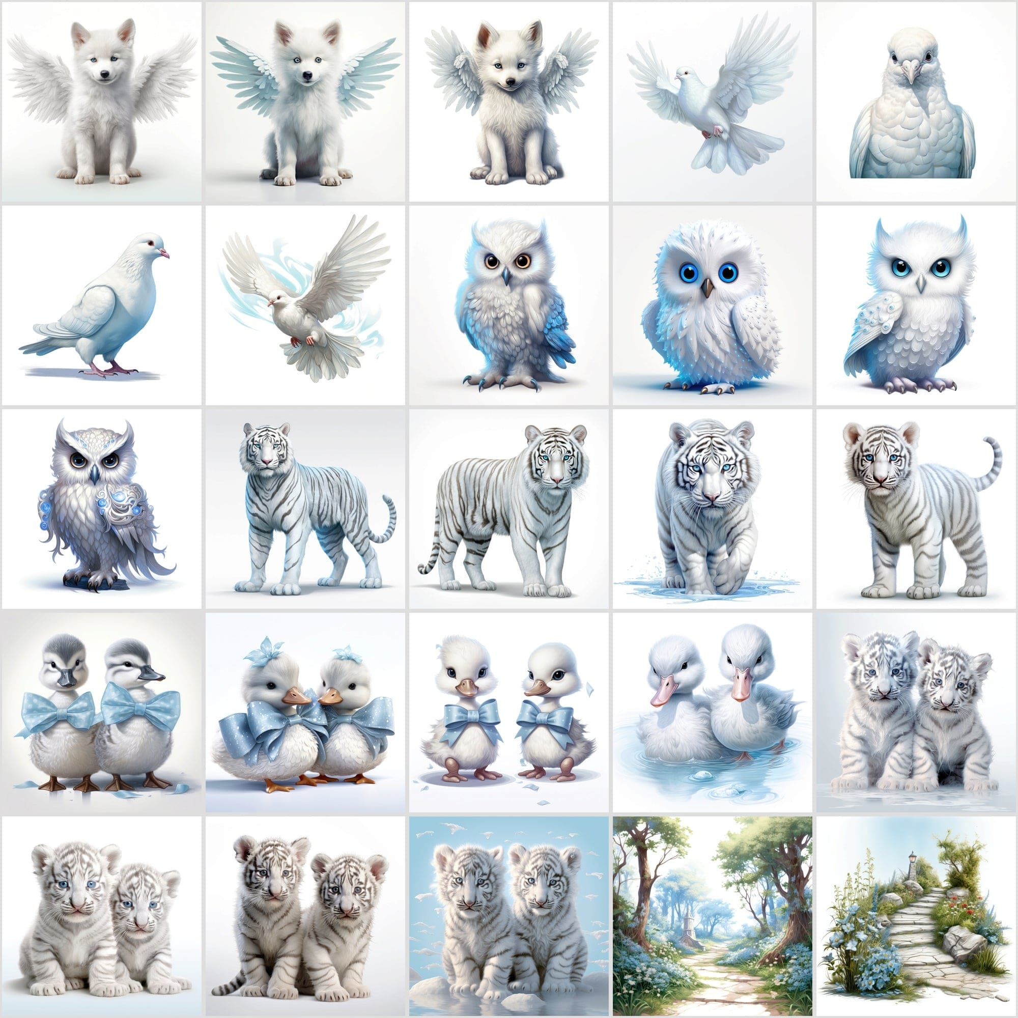 Blue-Themed Christmas Illustrations - JPG & PNG, Commercial License, High-Resolution Digital Download Sumobundle
