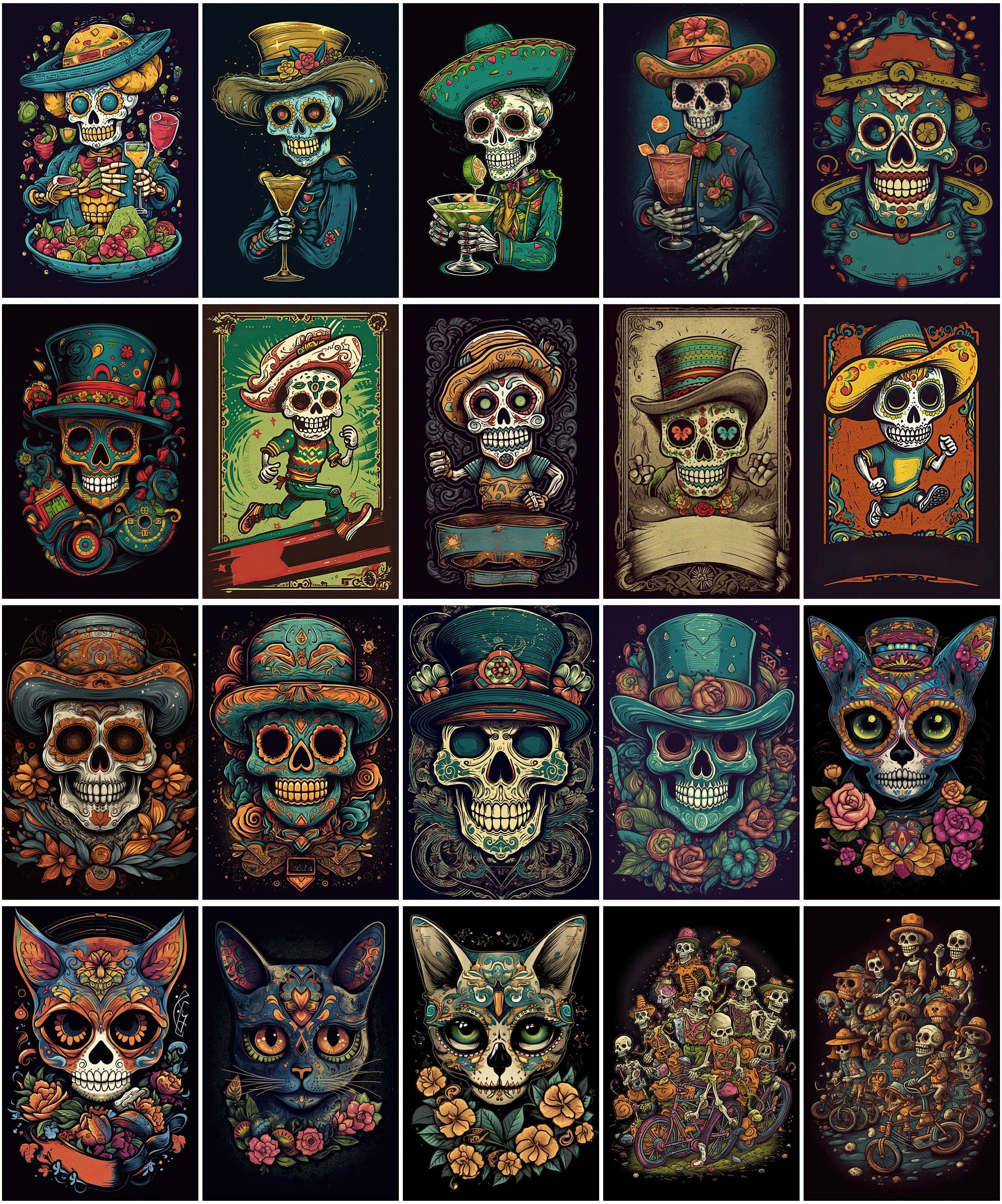 Cinco de Mayo Floral T-Shirt Designs Bundle - 100 Unique, High-Quality Images for Custom Shirts, Parties & Celebrations Digital Download Sumobundle