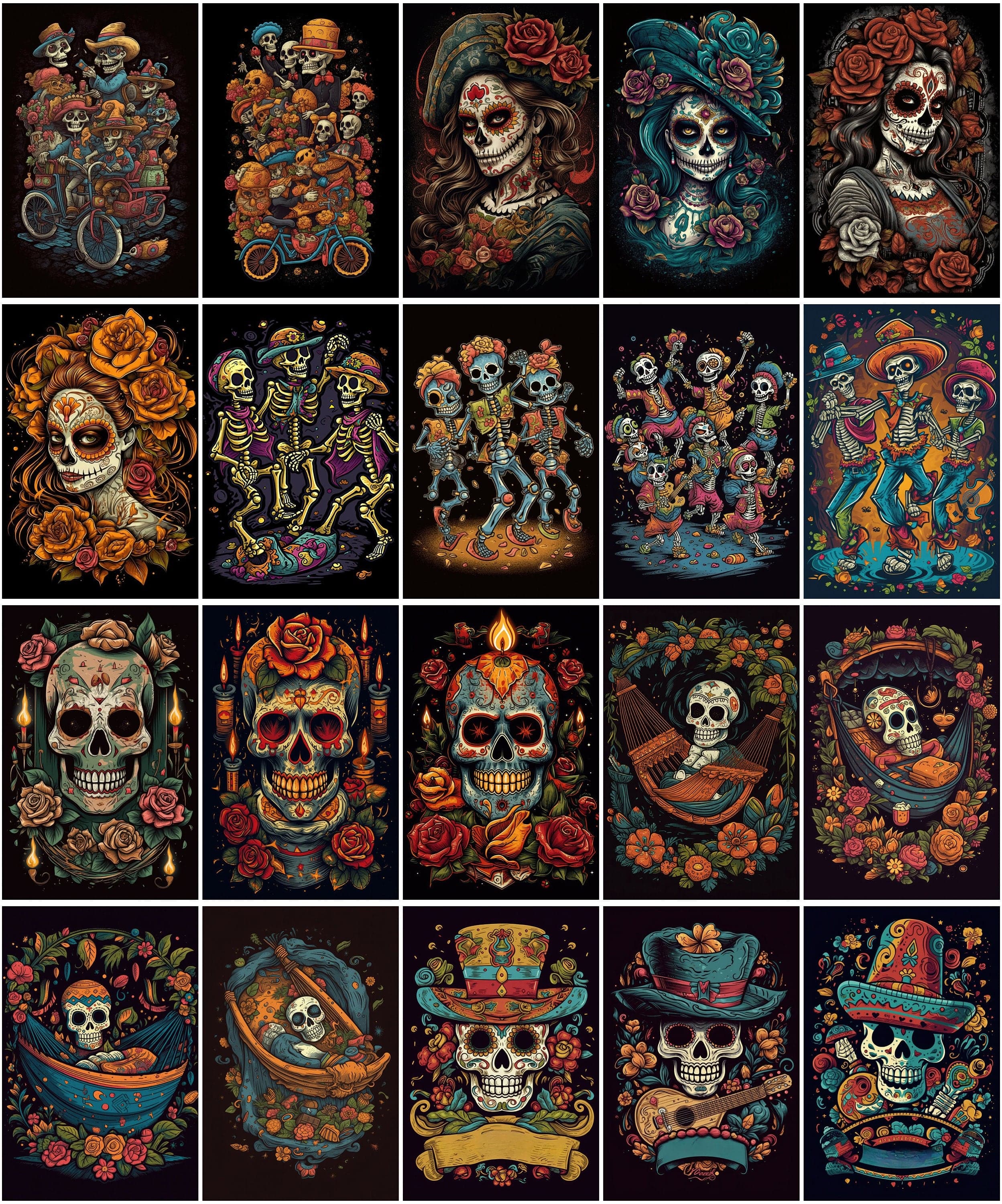 Cinco de Mayo Floral T-Shirt Designs Bundle - 100 Unique, High-Quality Images for Custom Shirts, Parties & Celebrations Digital Download Sumobundle