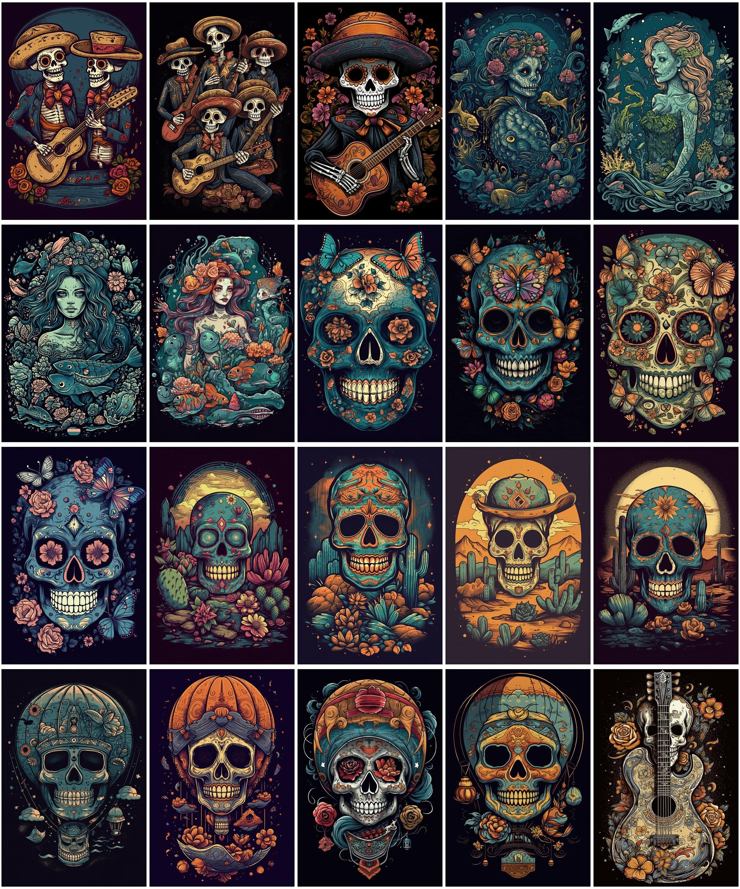 Cinco de Mayo Floral T-Shirt Designs Bundle - 100 Unique, High-Quality Images for Custom Shirts, Parties & Celebrations Digital Download Sumobundle